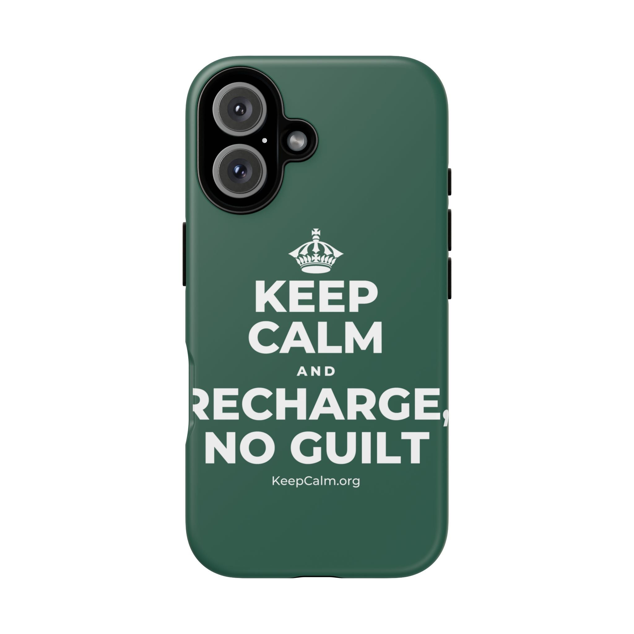 KEEP CALM AND RECHARGE, NO GUILT Phone Case