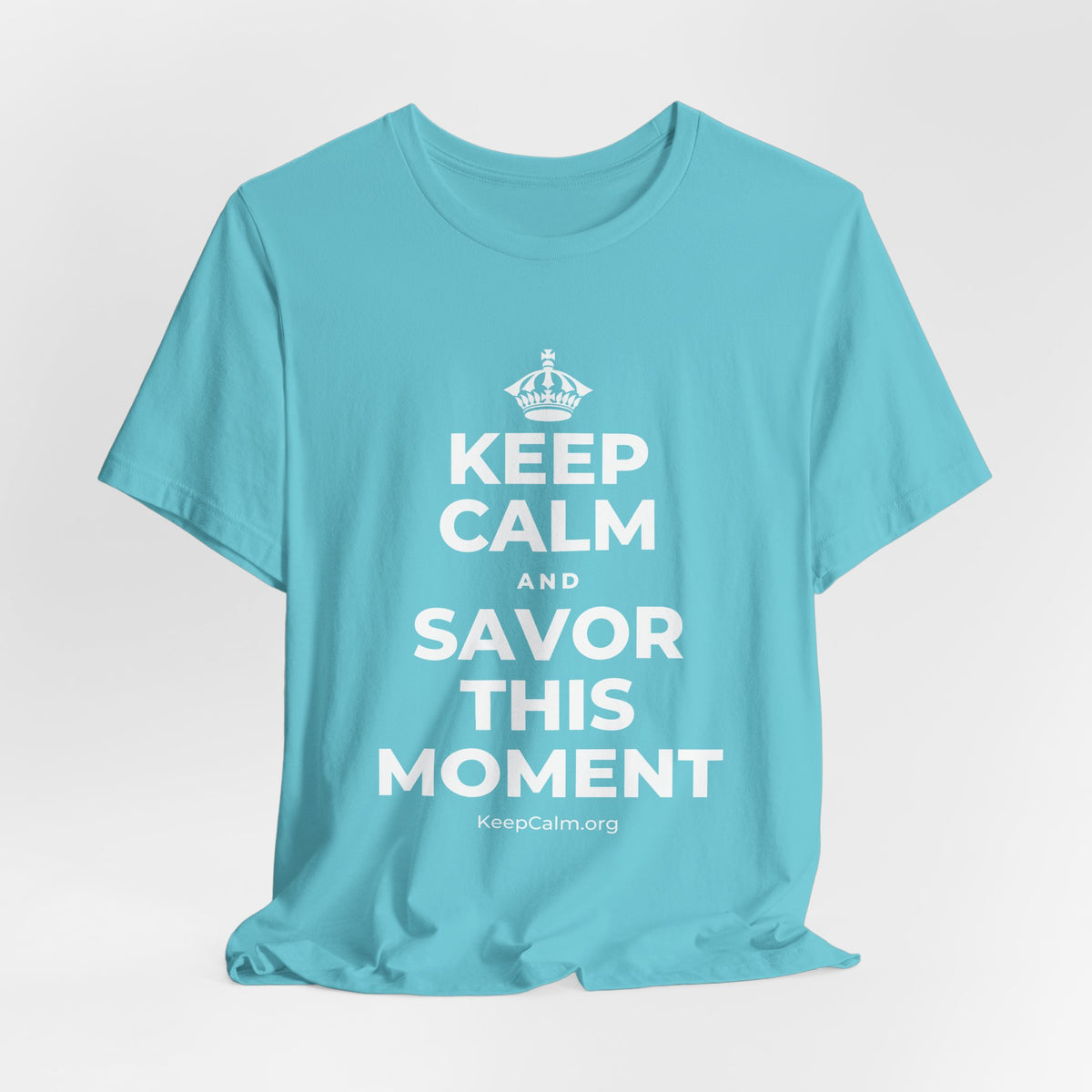 KEEP CALM AND SAVOR THIS MOMENT T-Shirt (Soft Cream–Heather Mauve)