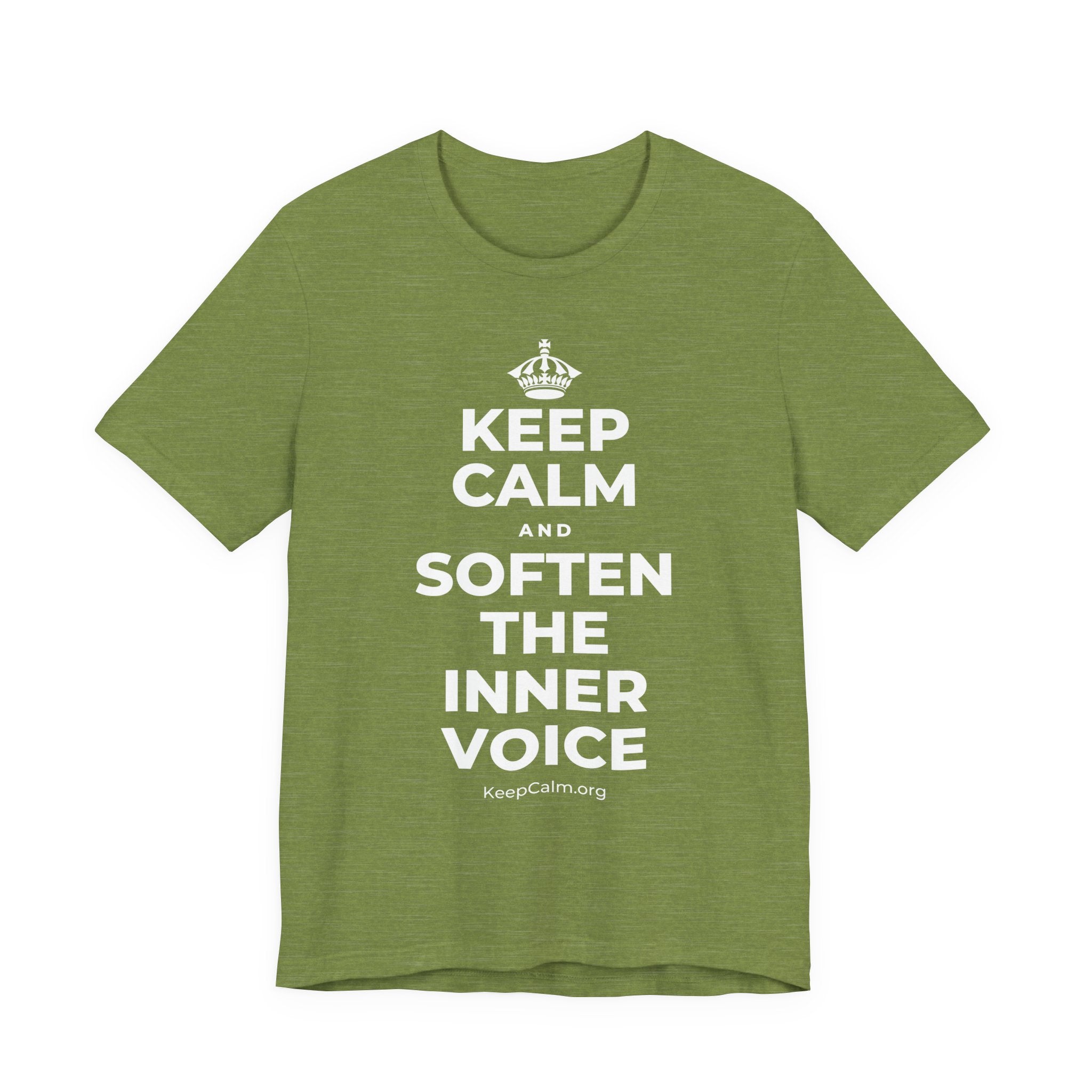 KEEP CALM AND SOFTEN THE INNER VOICE T-Shirt (Baby Blue–Silver)