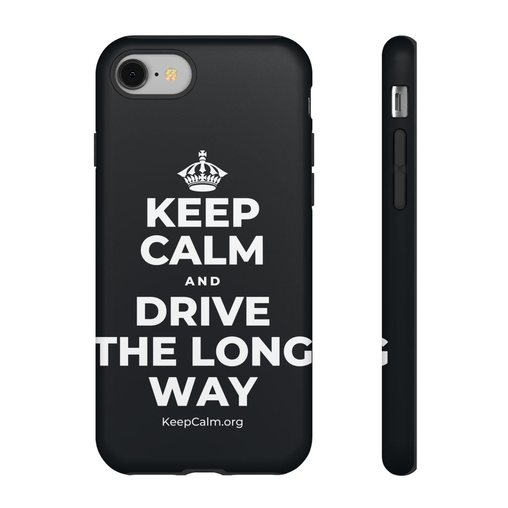 KEEP CALM AND DRIVE THE LONG WAY Phone Case (Dark)