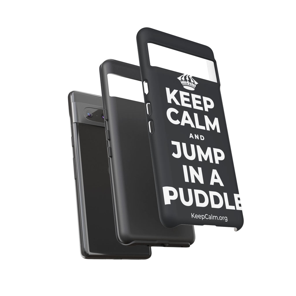 KEEP CALM AND JUMP IN A PUDDLE Phone Case (Dark)