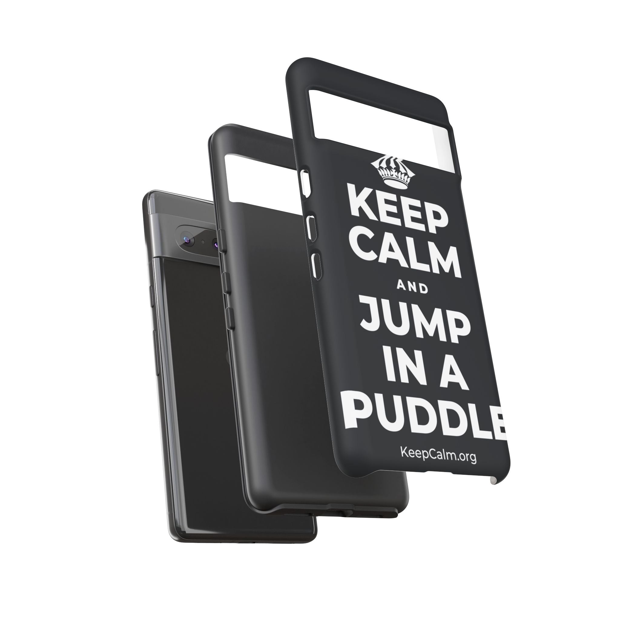KEEP CALM AND JUMP IN A PUDDLE Phone Case (Dark)