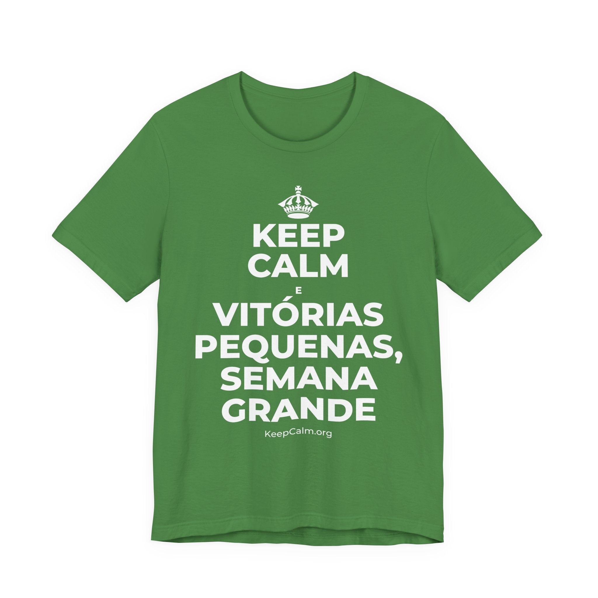 KEEP CALM E VITÓRIAS PEQUENAS, SEMANA GRANDE T-Shirt (Baby Blue–Silver)