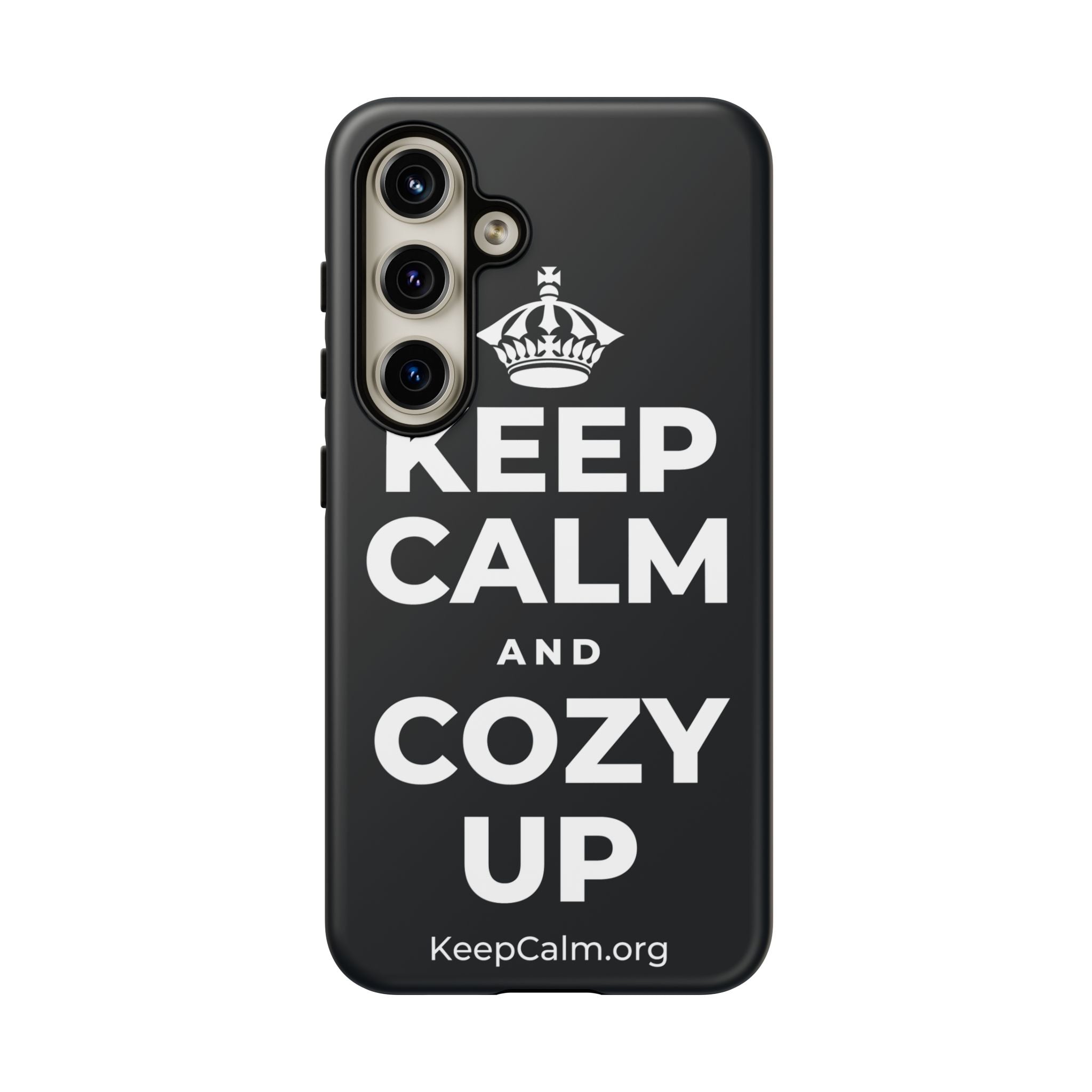 KEEP CALM AND COZY UP Phone Case (Dark)