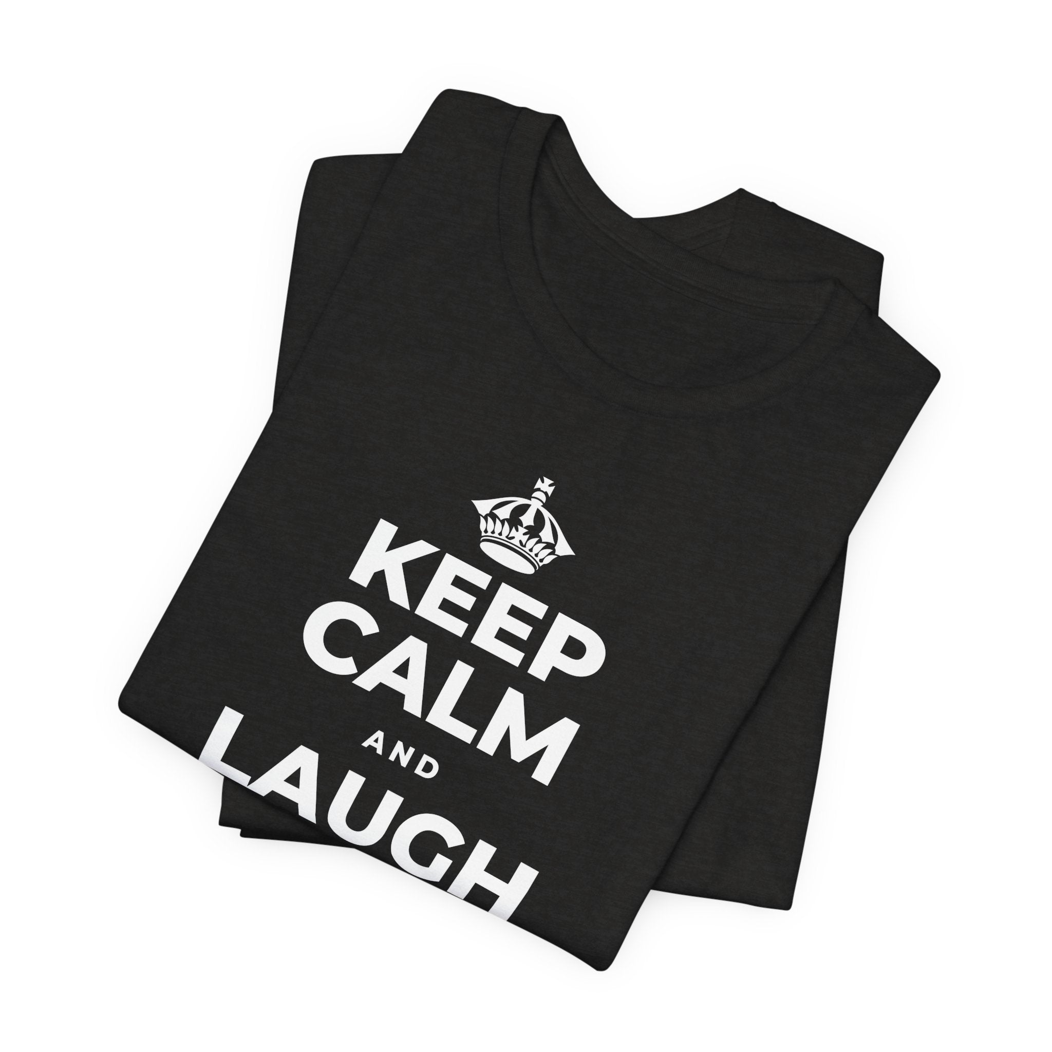 KEEP CALM AND LAUGH TILL IT'S BETTER T-Shirt (Soft Cream–Heather Mauve)