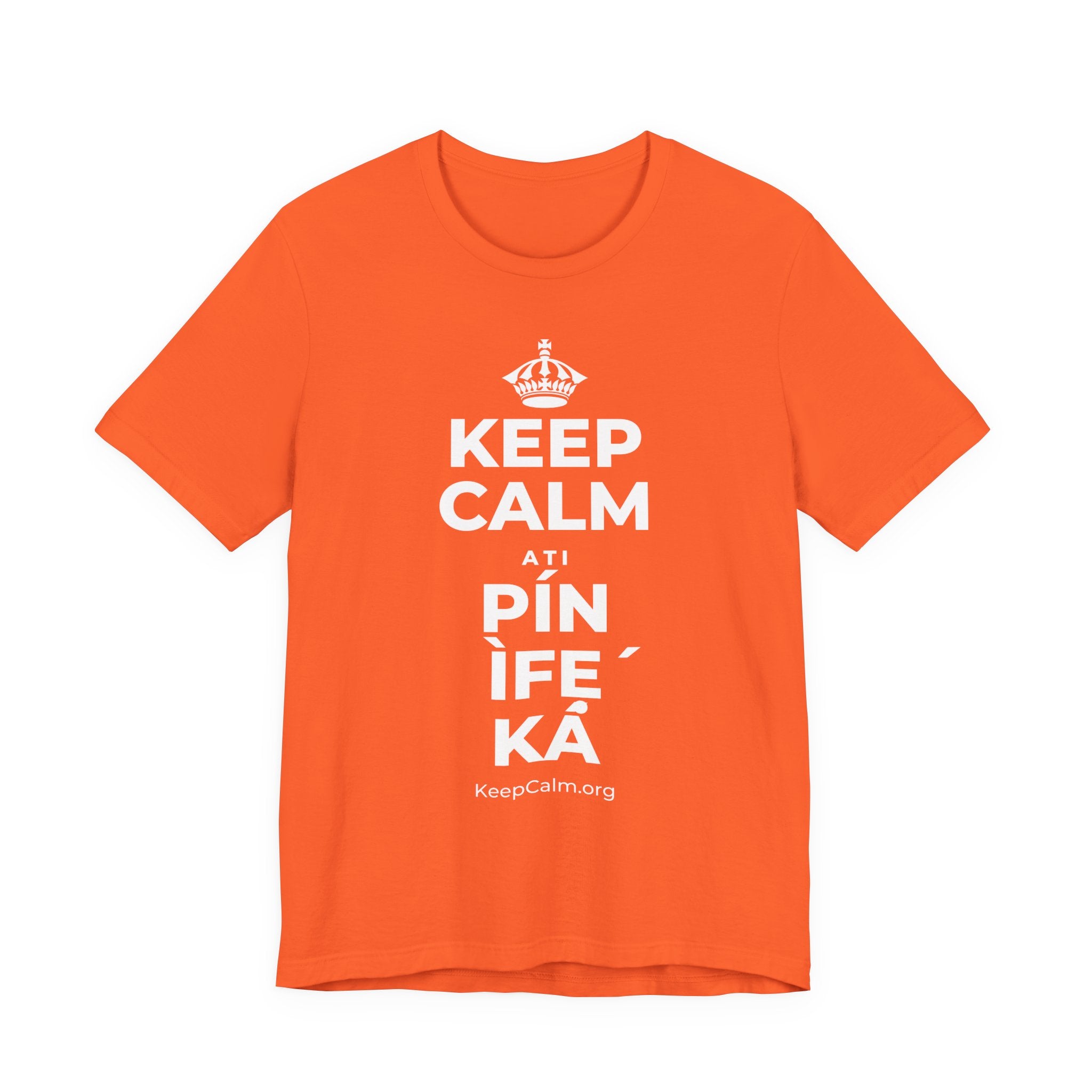 KEEP CALM ATI PÍN ÌFẸ́ KÁ T-Shirt (Baby Blue–Silver)