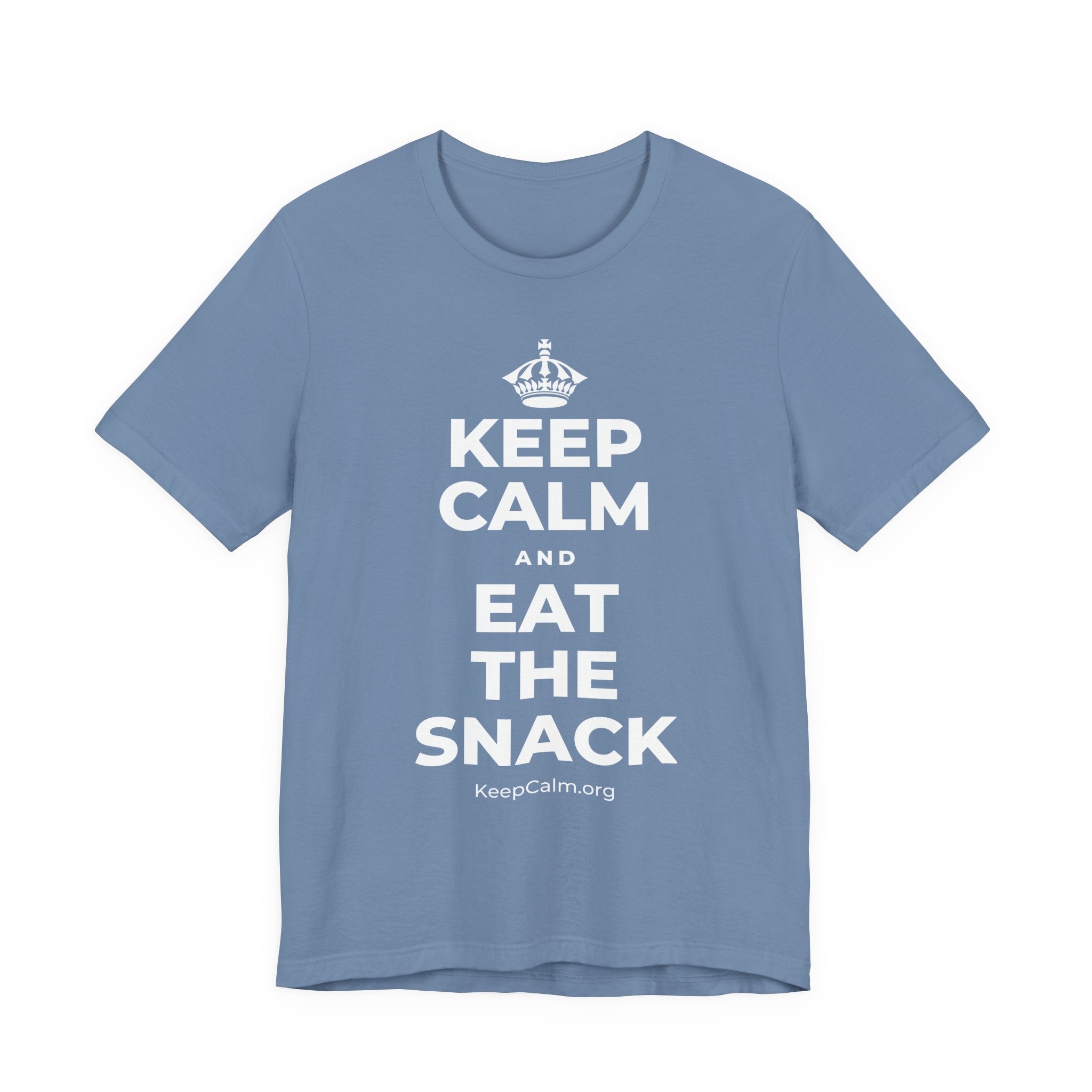 KEEP CALM AND EAT THE SNACK T-Shirt (Soft Cream–Heather Mauve)