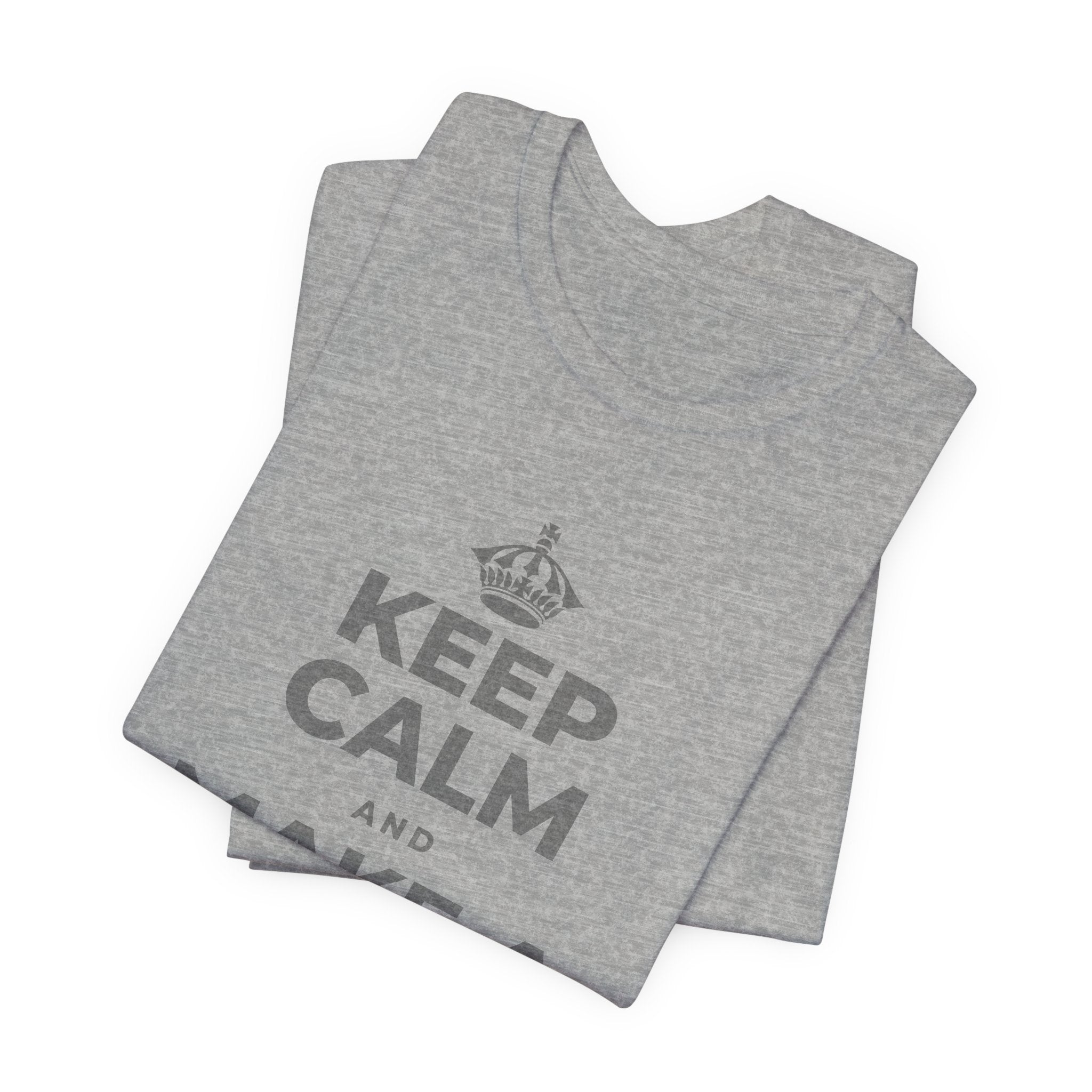 KEEP CALM AND MAKE A WARM MEMORY T-Shirt (White–Asphalt)