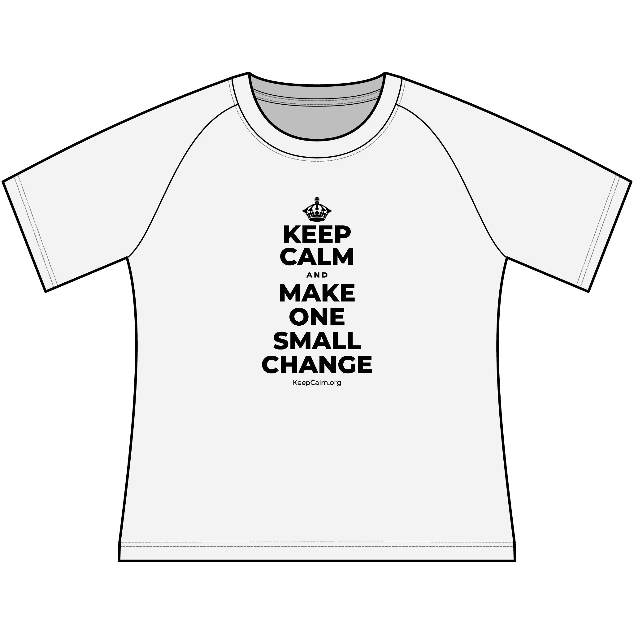 KEEP CALM AND MAKE ONE SMALL CHANGE Women's Raglan Tee
