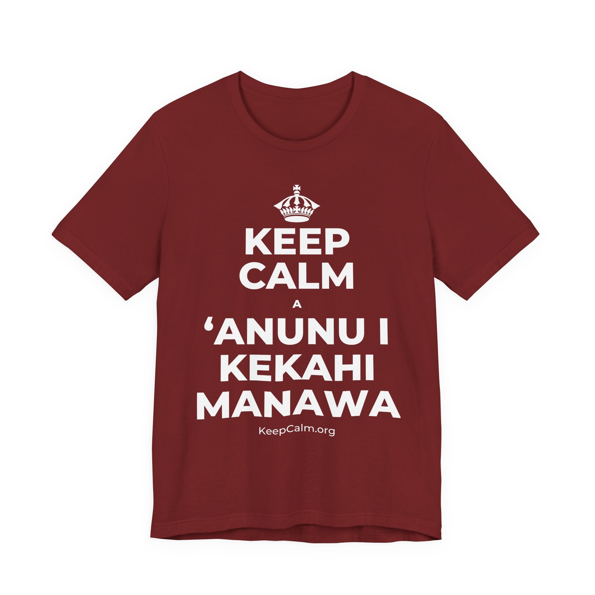 KEEP CALM A ʻANUNU I KEKAHI MANAWA T-Shirt (Baby Blue–Silver)