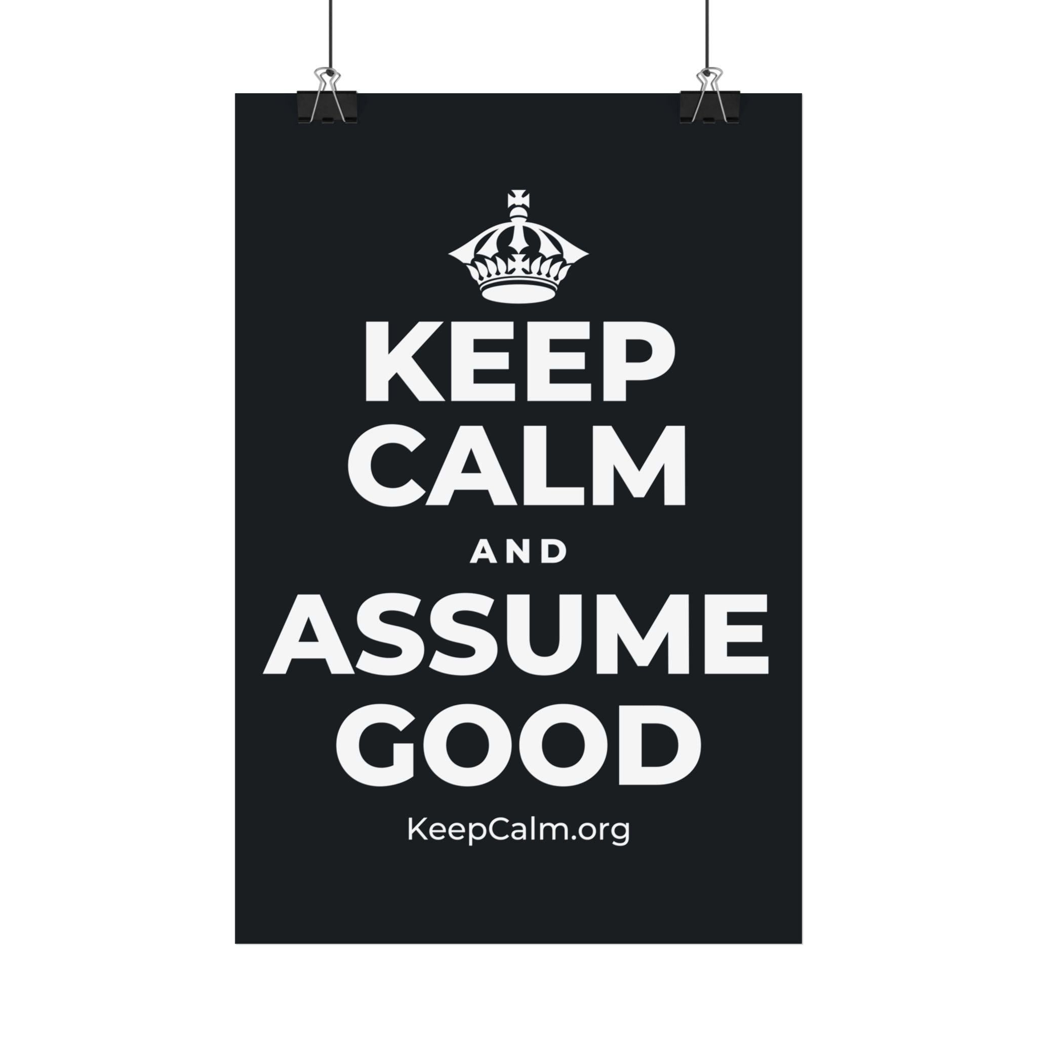 KEEP CALM AND ASSUME GOOD Satin Poster (Dark)