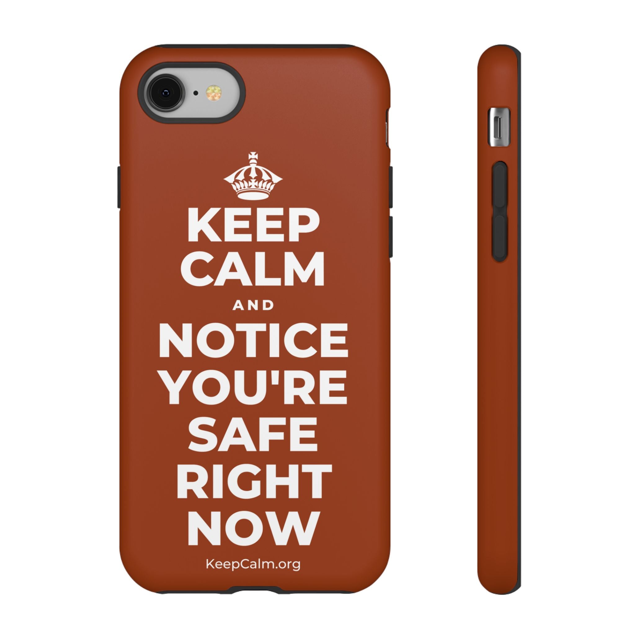 KEEP CALM AND NOTICE YOU'RE SAFE RIGHT NOW Phone Case
