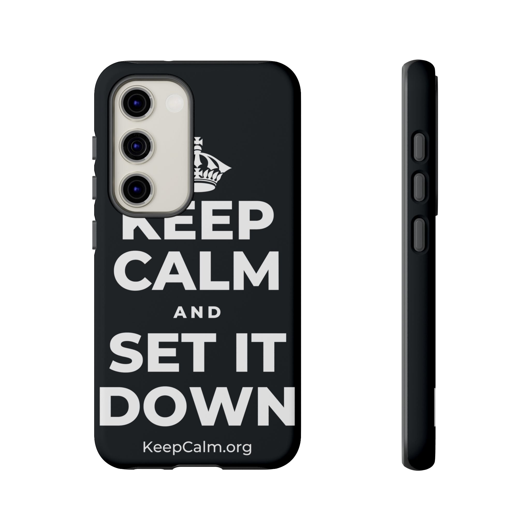 KEEP CALM AND SET IT DOWN Phone Case (Dark)