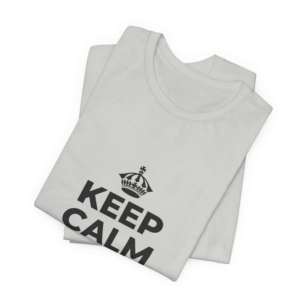 KEEP CALM AND BREATHE T-Shirt (Baby Blue–Silver)