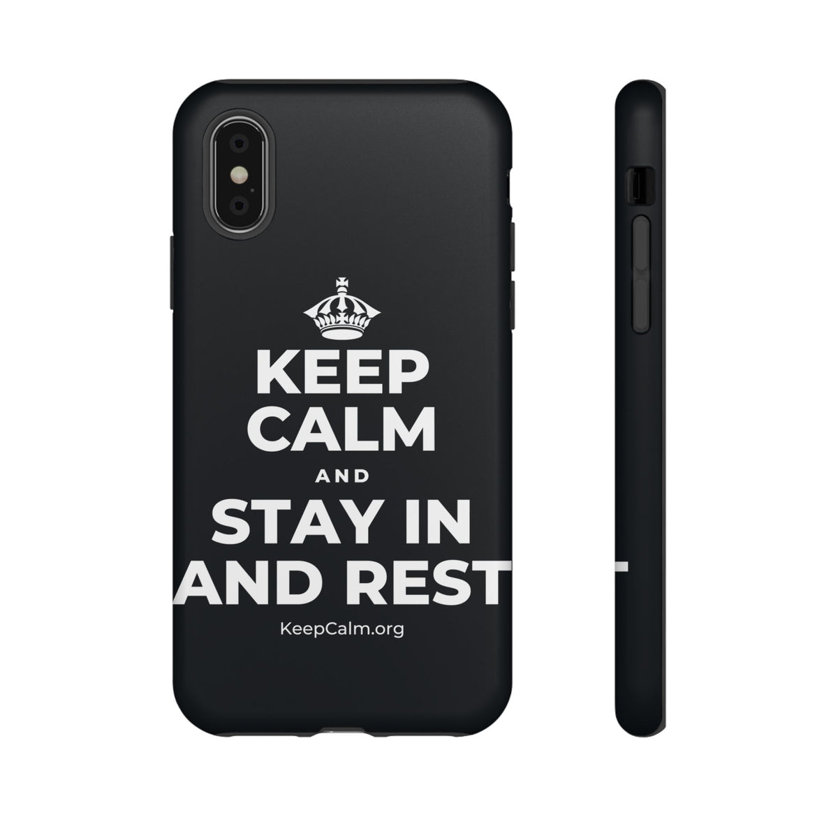 KEEP CALM AND STAY IN AND REST Phone Case (Dark)