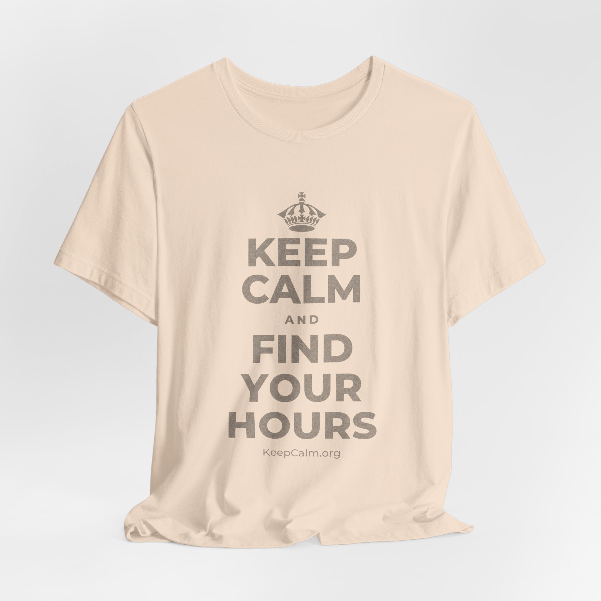 KEEP CALM AND FIND YOUR HOURS T-Shirt (Soft Cream–Heather Mauve)
