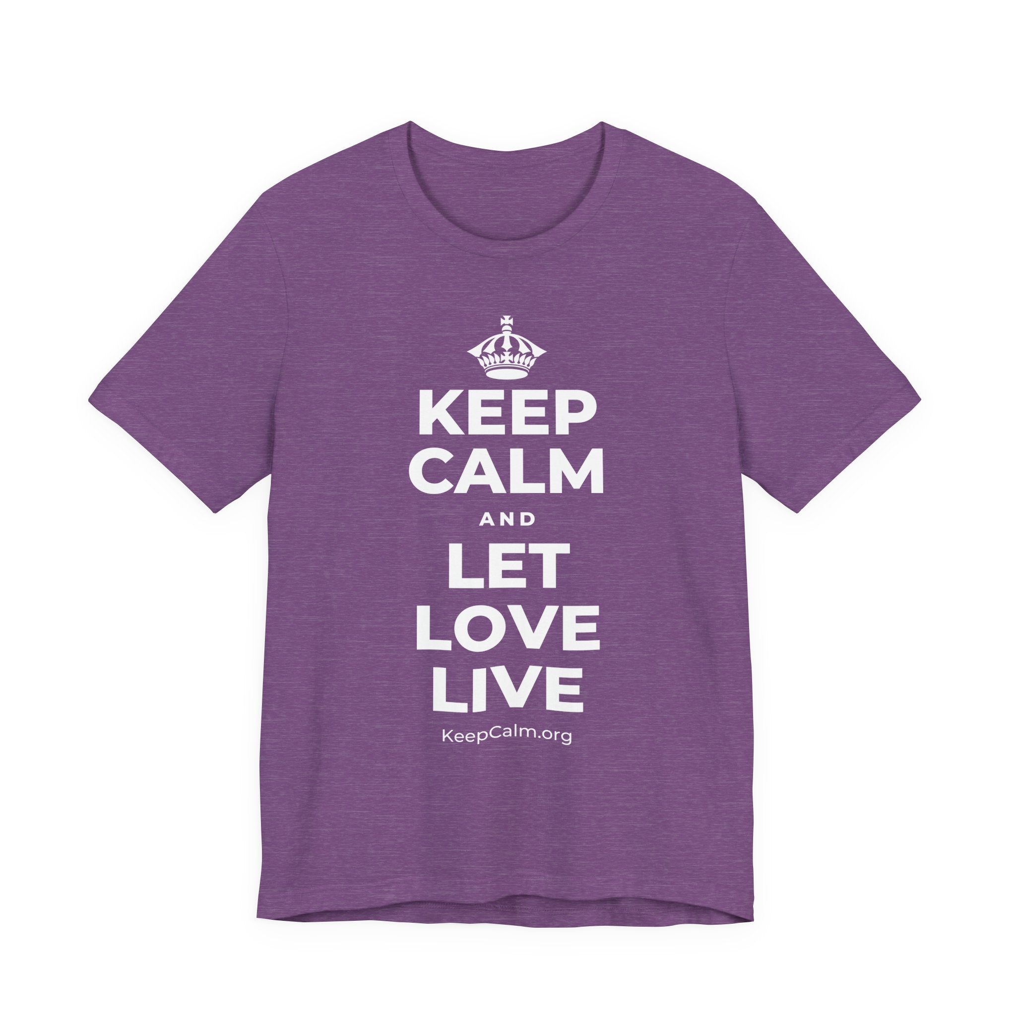 KEEP CALM AND LET LOVE LIVE T-Shirt (Baby Blue–Silver)