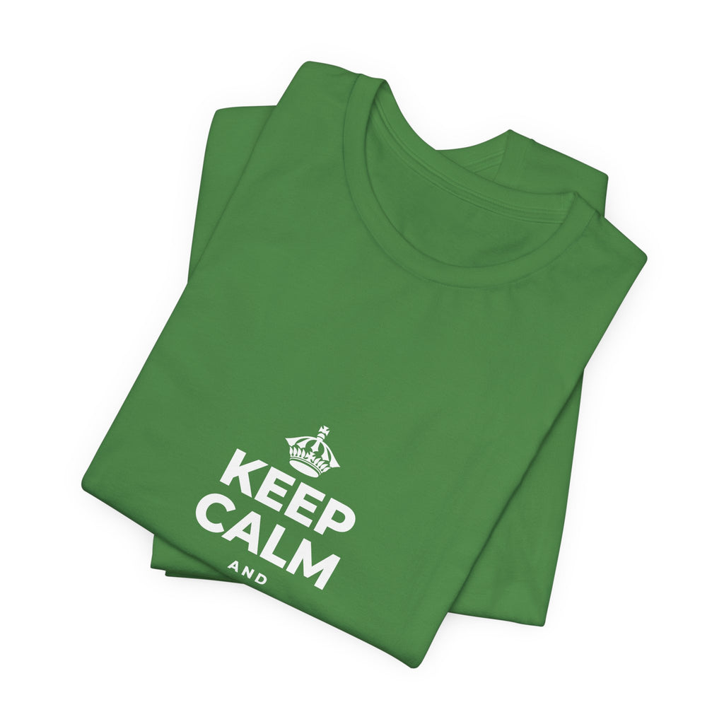 KEEP CALM AND STAY UNBOTHERED T-Shirt (Baby Blue–Silver)