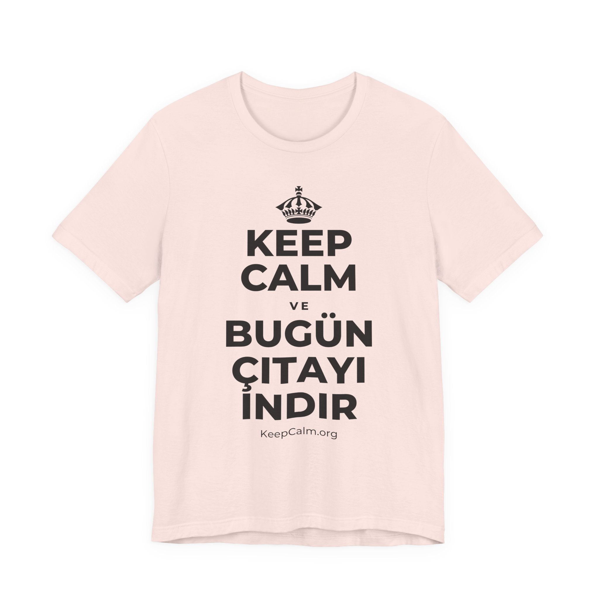 KEEP CALM VE BUGÜN ÇITAYI INDIR T-Shirt (Soft Cream–Heather Mauve)