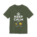 KEEP CALM AND 🐝 😄 T-Shirt (Military Green–Autumn)