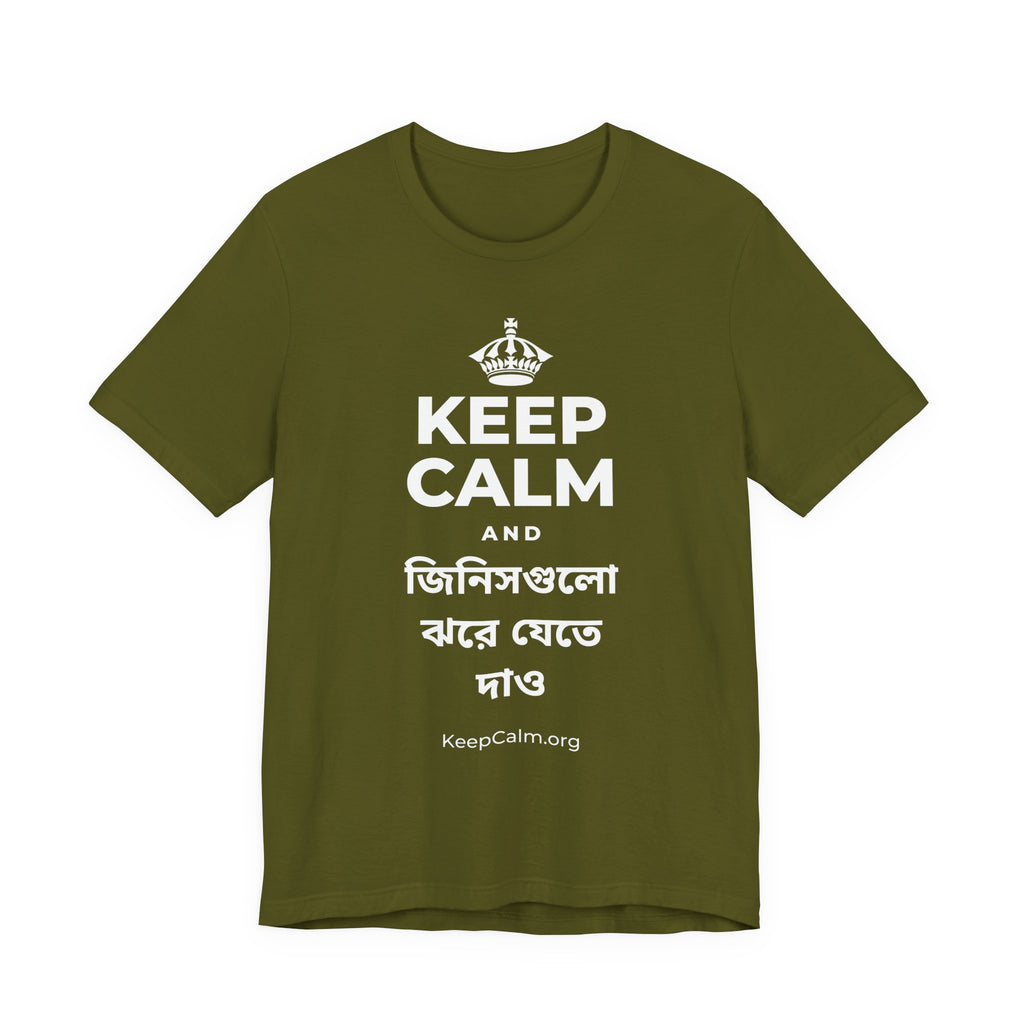 KEEP CALM AND জিনিসগুলো ঝরে যেতে দাও T-Shirt (Baby Blue–Silver)