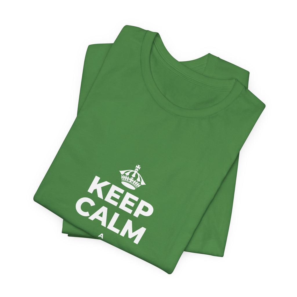 KEEP CALM A HOʻOMAHA, A LAILA KŪ T-Shirt (Baby Blue–Silver)