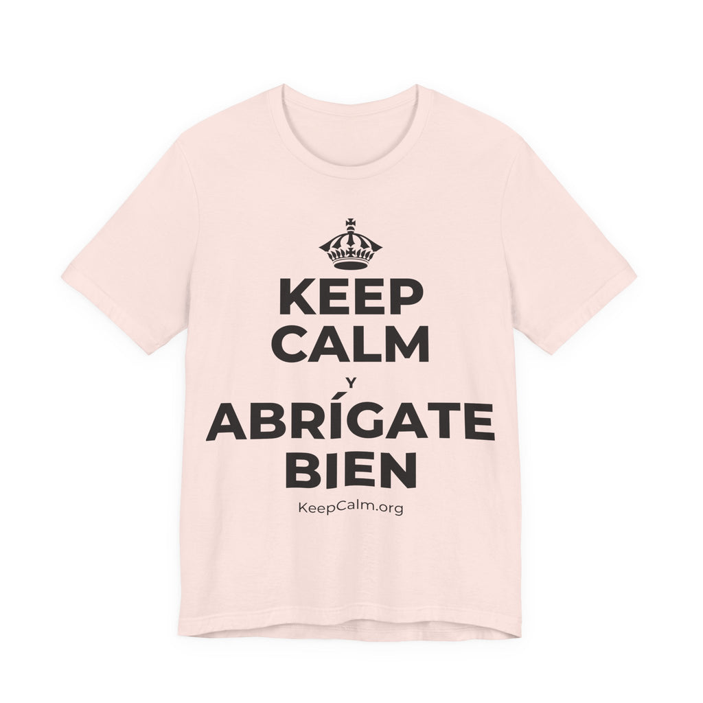 KEEP CALM Y ABRÍGATE BIEN T-Shirt (Soft Cream–Heather Mauve)