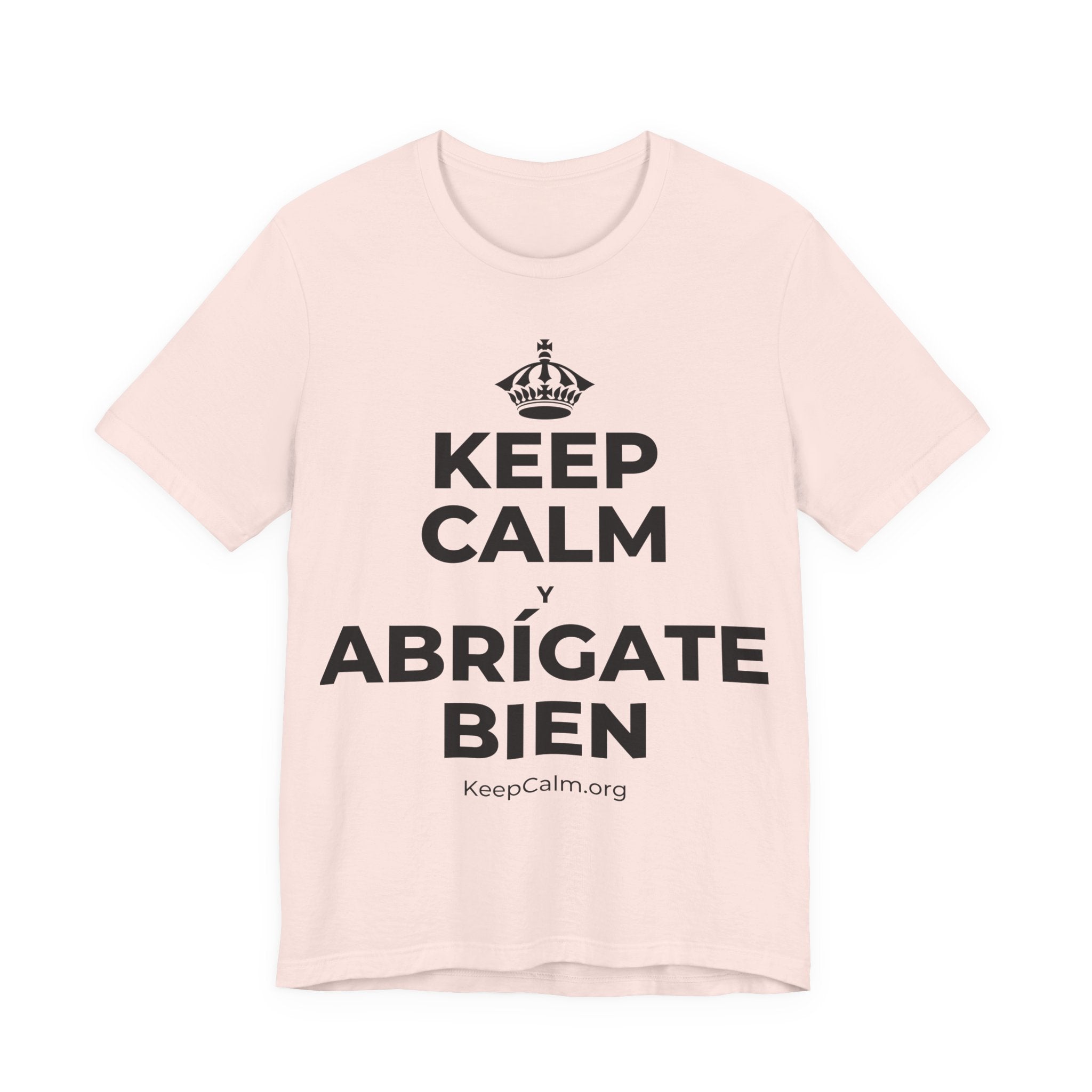 KEEP CALM Y ABRÍGATE BIEN T-Shirt (Soft Cream–Heather Mauve)