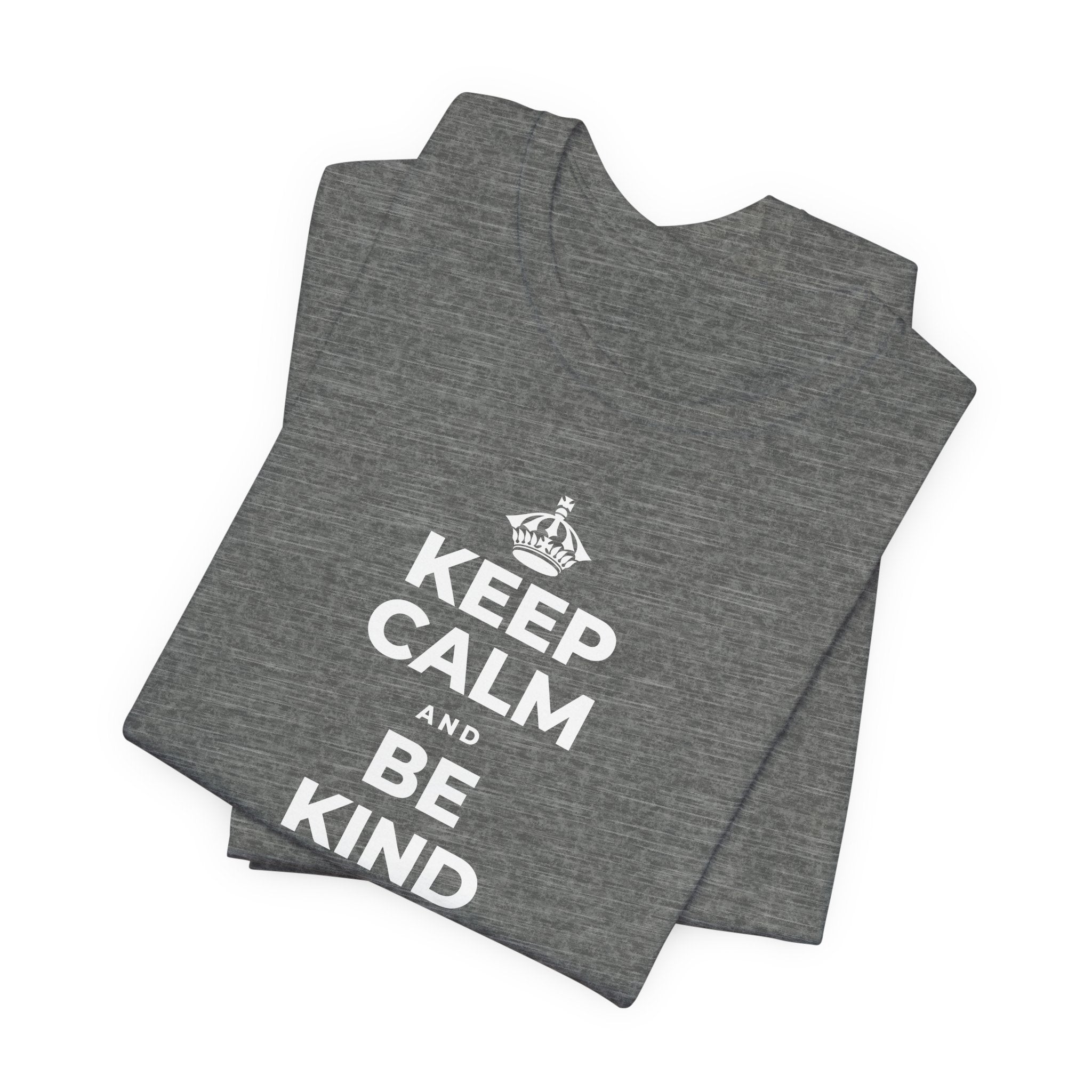 KEEP CALM AND BE KIND TO THE NEW KID T-Shirt (Baby Blue–Silver)