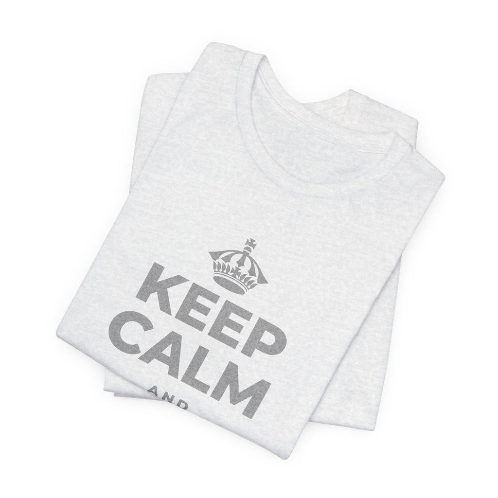 KEEP CALM AND SAY YES TO JOY T-Shirt (Soft Cream–Heather Mauve)