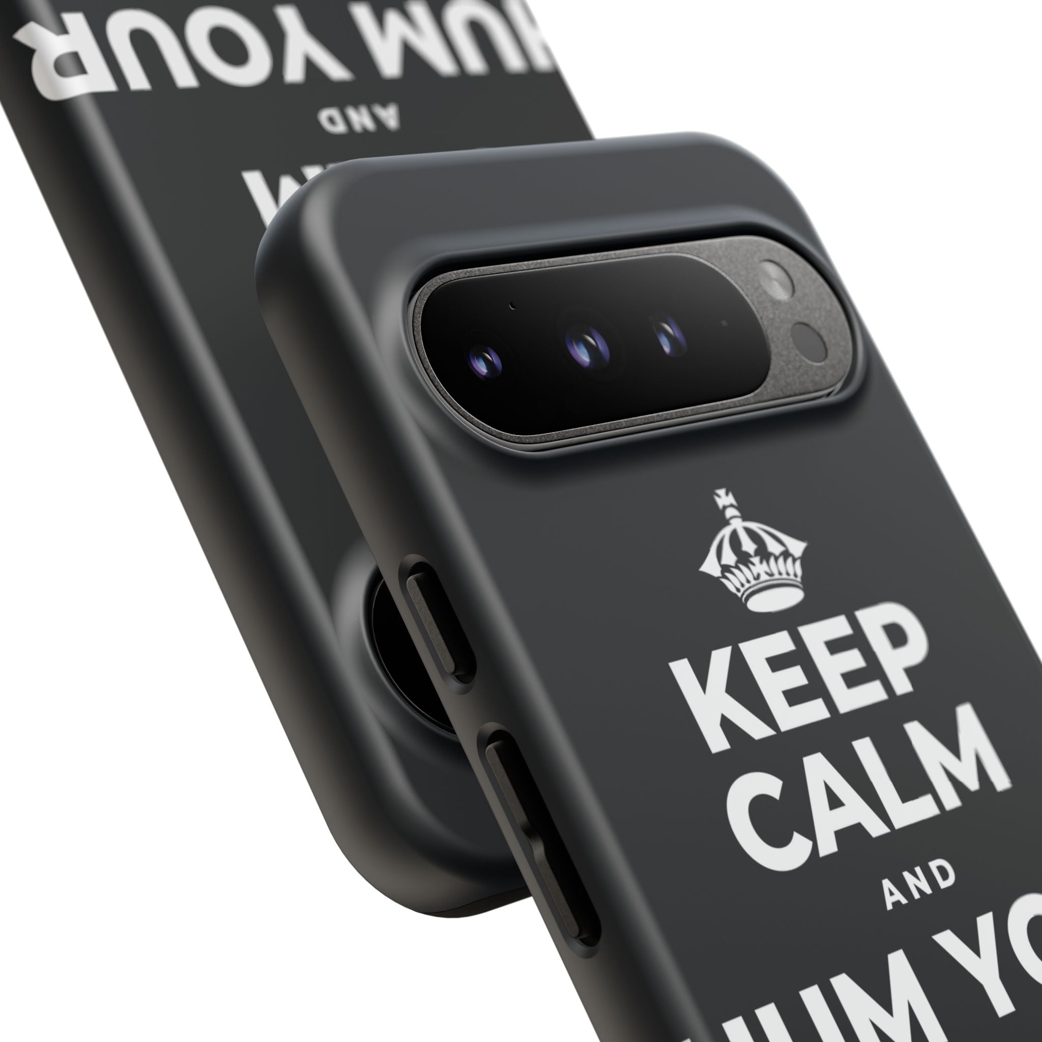 KEEP CALM AND HUM YOUR FAVORITE TUNE Phone Case (Dark)
