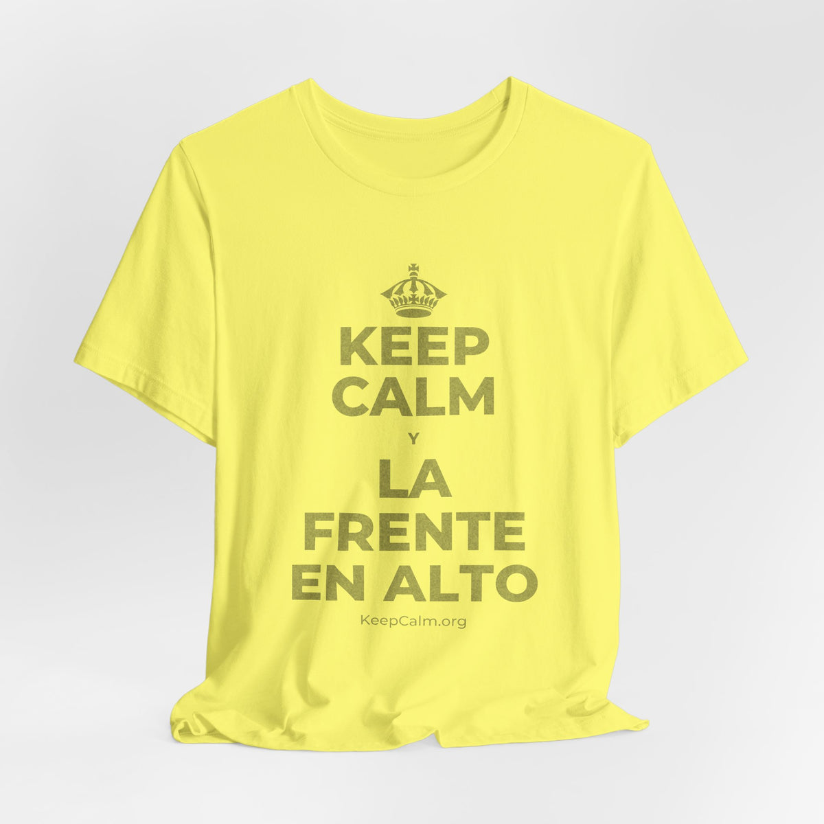 KEEP CALM Y LA FRENTE EN ALTO T-Shirt (Soft Cream–Heather Mauve)