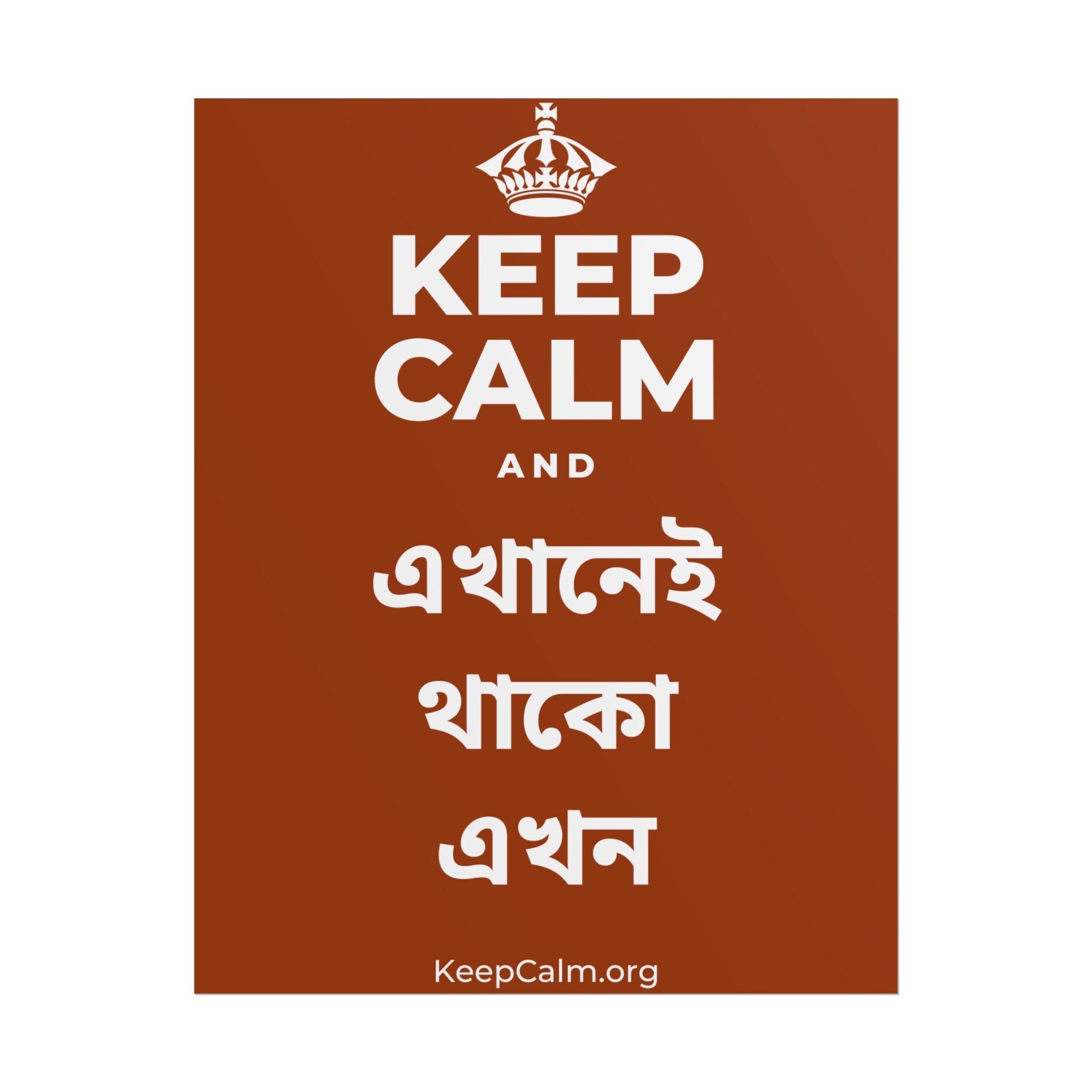 KEEP CALM AND এখানেই থাকো এখন Poster