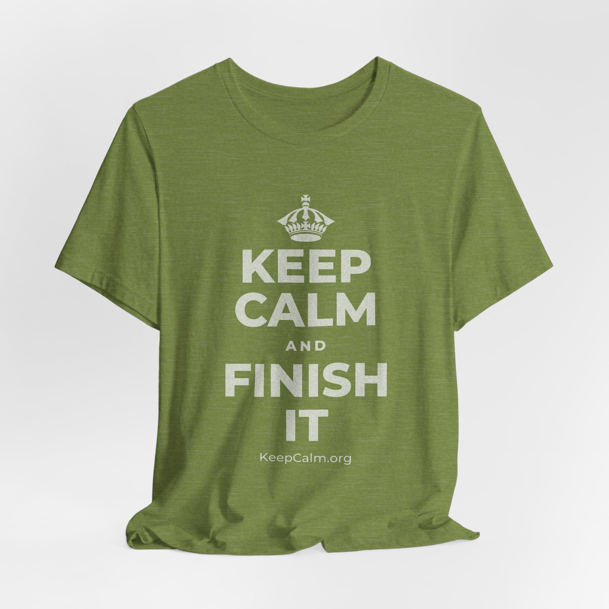 KEEP CALM AND FINISH IT T-Shirt (Baby Blue–Silver)