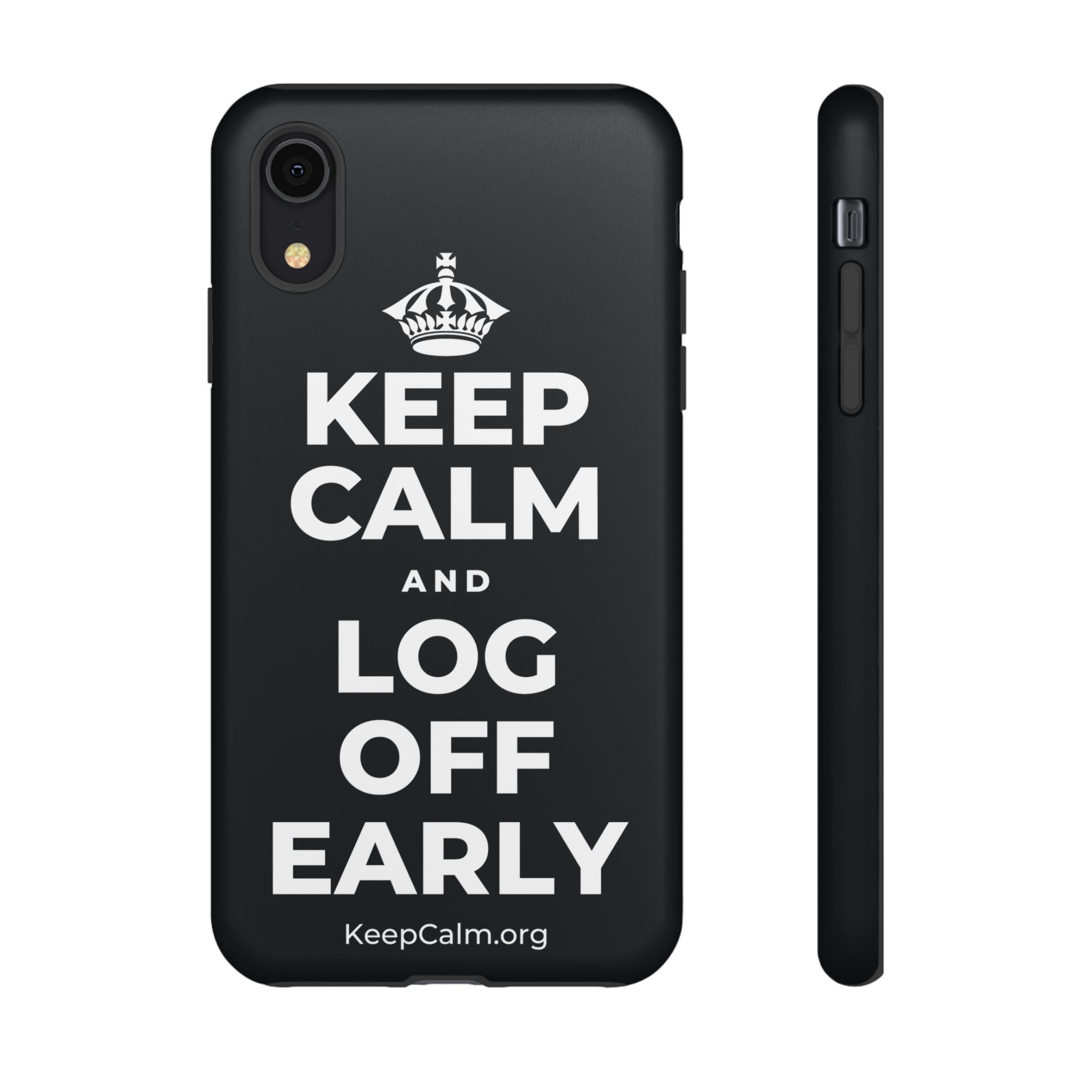 KEEP CALM AND LOG OFF EARLY Phone Case (Dark)