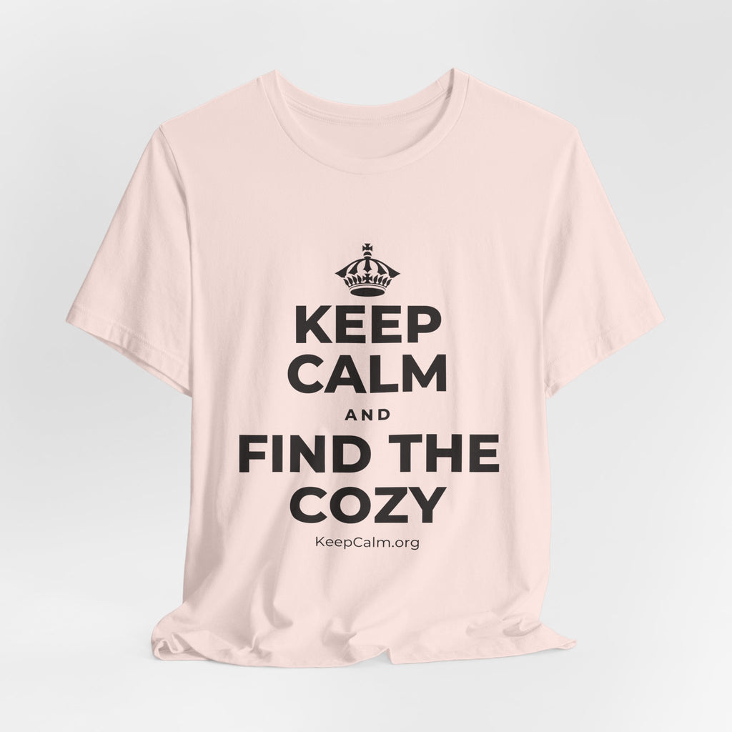 KEEP CALM AND FIND THE COZY T-Shirt (Soft Cream–Heather Mauve)