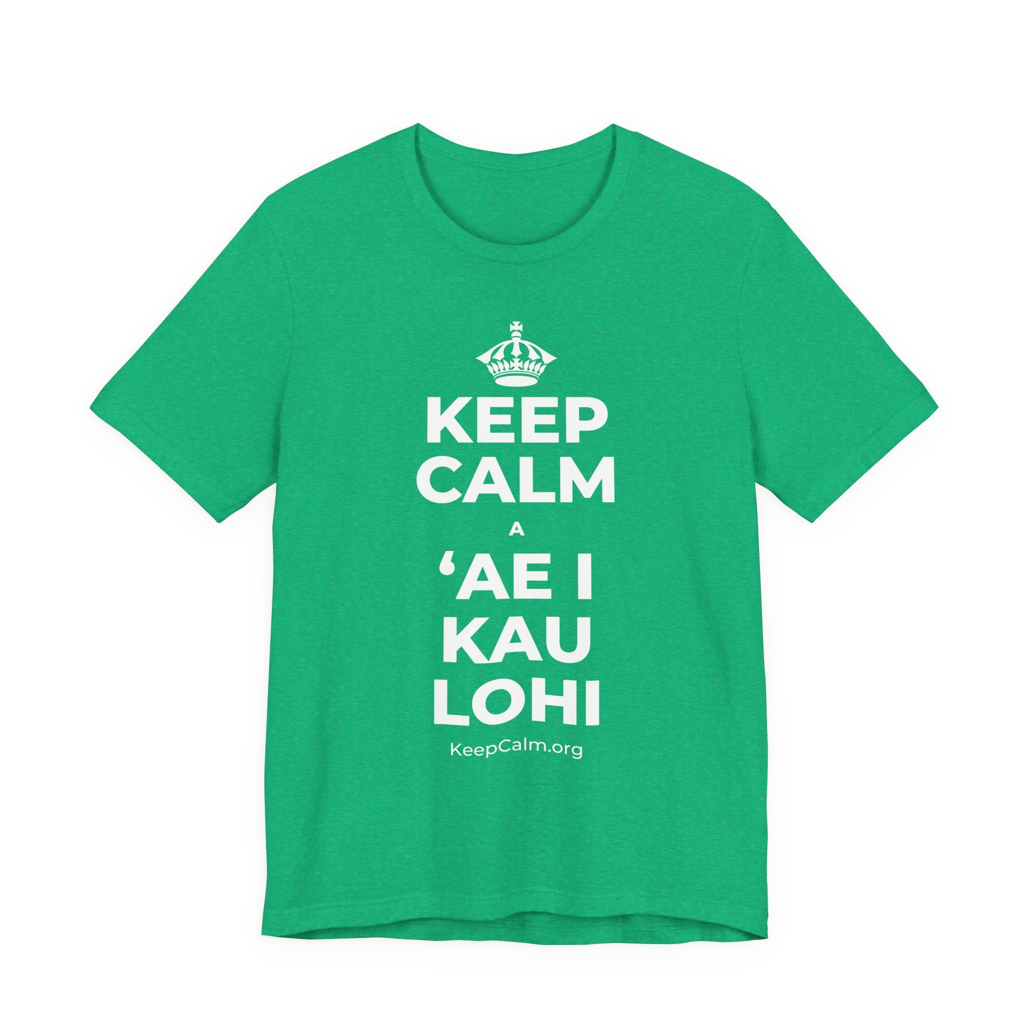 KEEP CALM A ʻAE I KAU LOHI T-Shirt (Baby Blue–Silver)