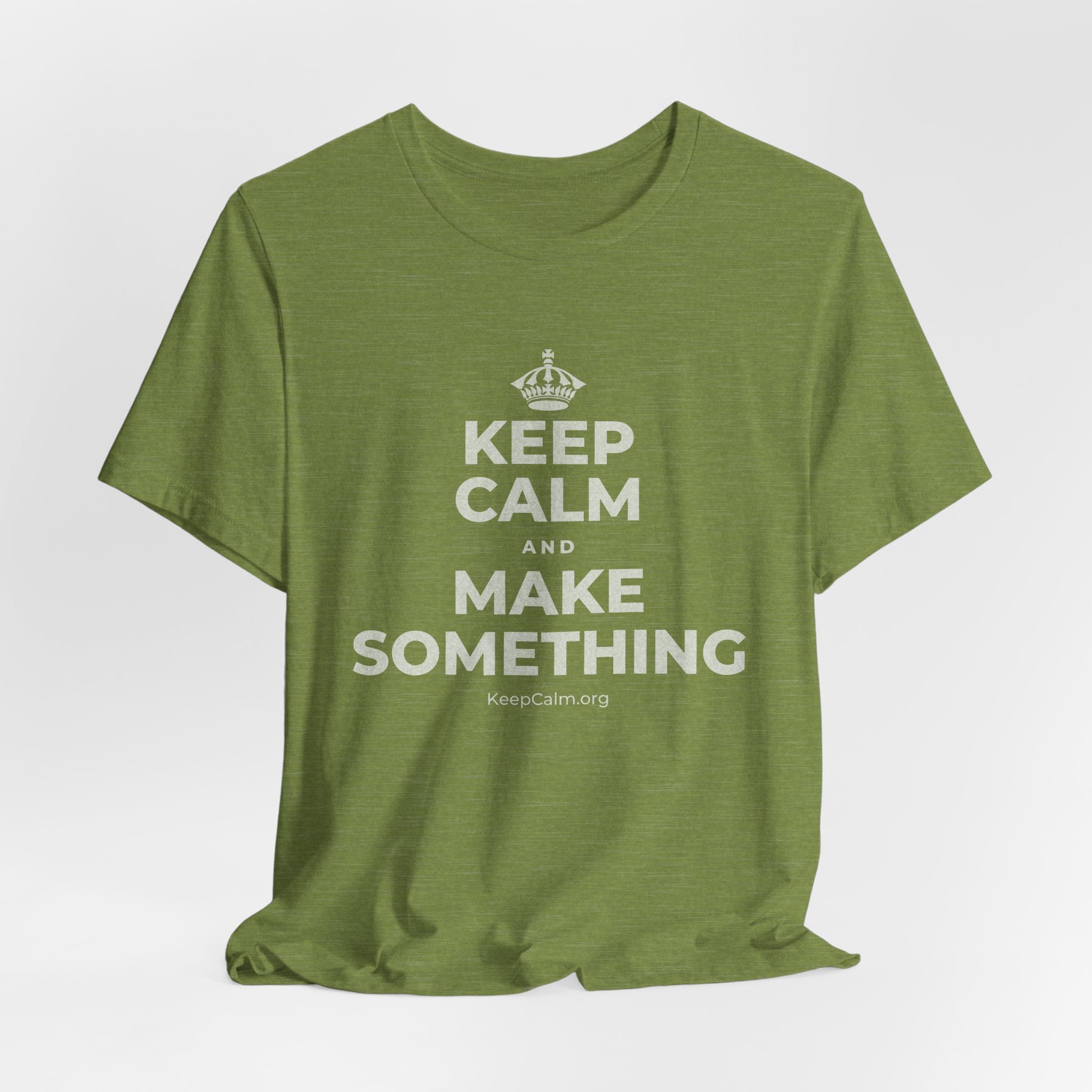 KEEP CALM AND MAKE SOMETHING T-Shirt (Baby Blue–Silver)