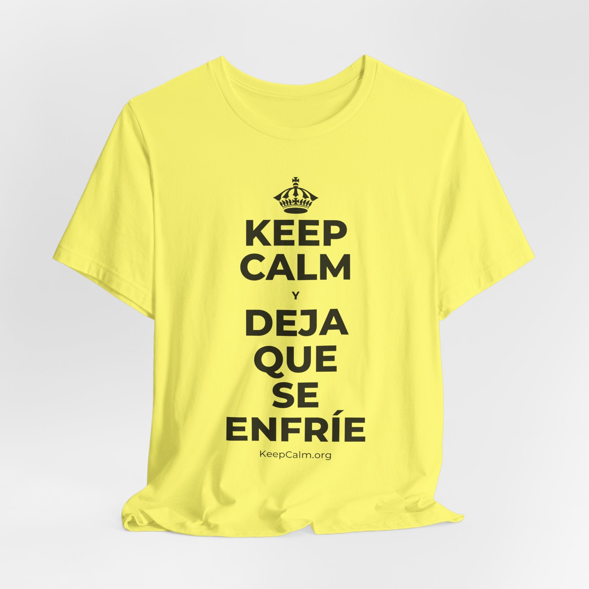 KEEP CALM Y DEJA QUE SE ENFRÍE T-Shirt (Soft Cream–Heather Mauve)