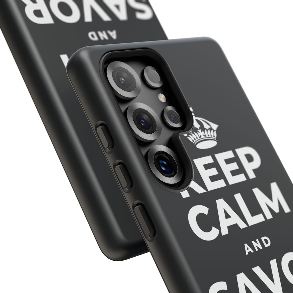 KEEP CALM AND SAVOR THE SIMPLE Phone Case (Dark)