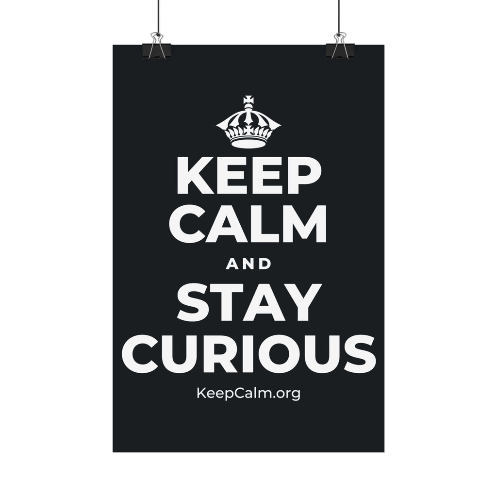 KEEP CALM AND STAY CURIOUS Satin Poster (Dark)