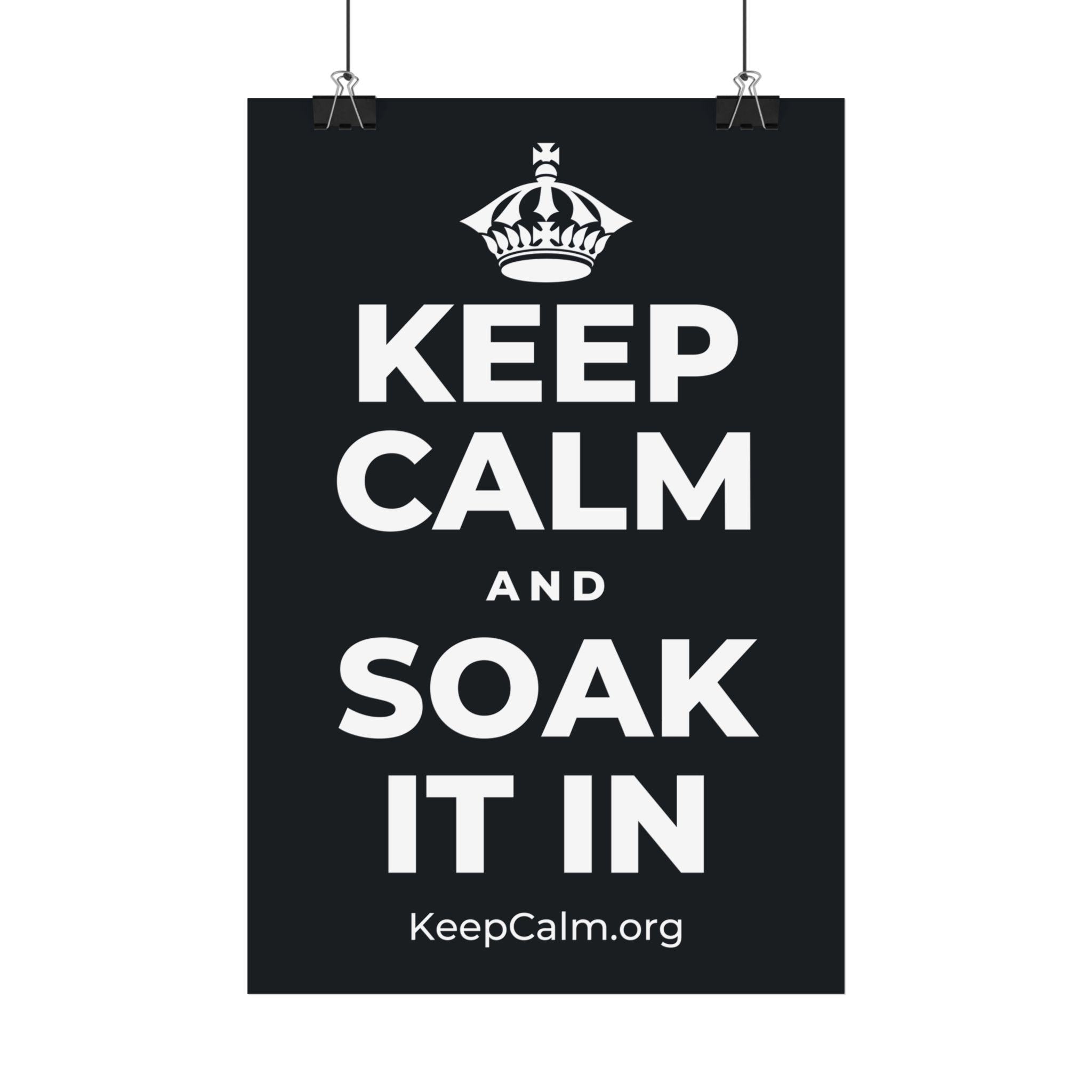 KEEP CALM AND SOAK IT IN Satin Poster (Dark)