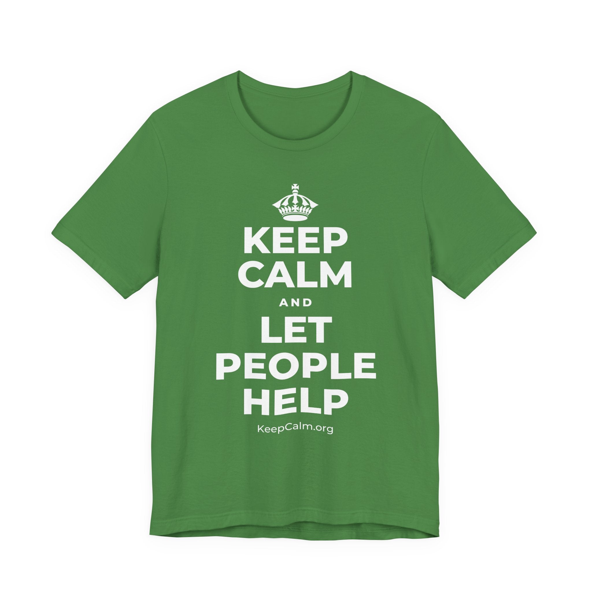 KEEP CALM AND LET PEOPLE HELP T-Shirt (Baby Blue–Silver)