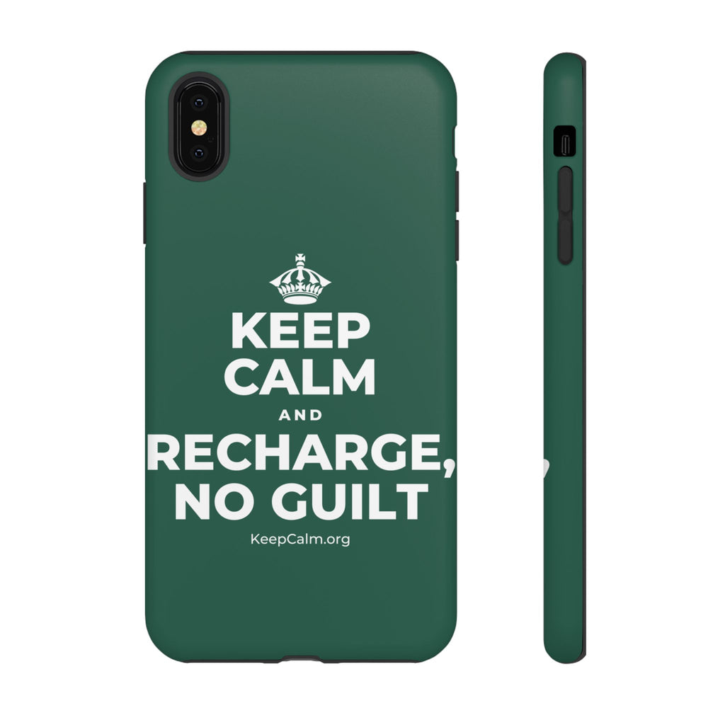 KEEP CALM AND RECHARGE, NO GUILT Phone Case