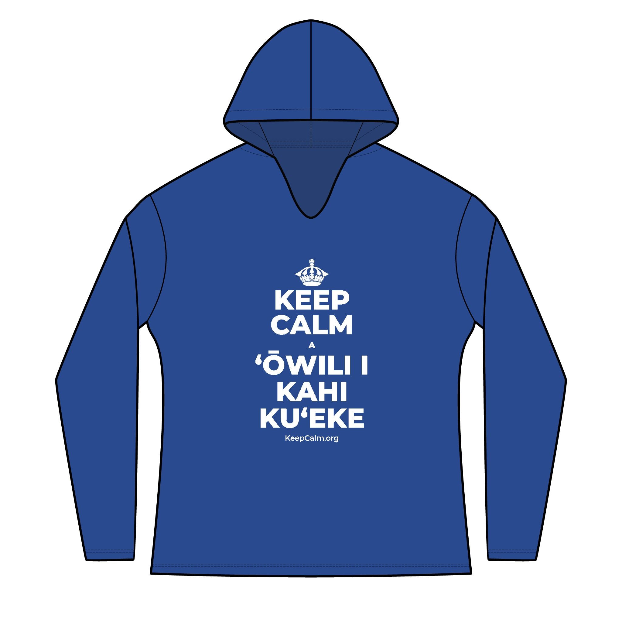 KEEP CALM A ʻŌWILI I KAHI KUʻEKE Women's Long Sleeve Hoodie