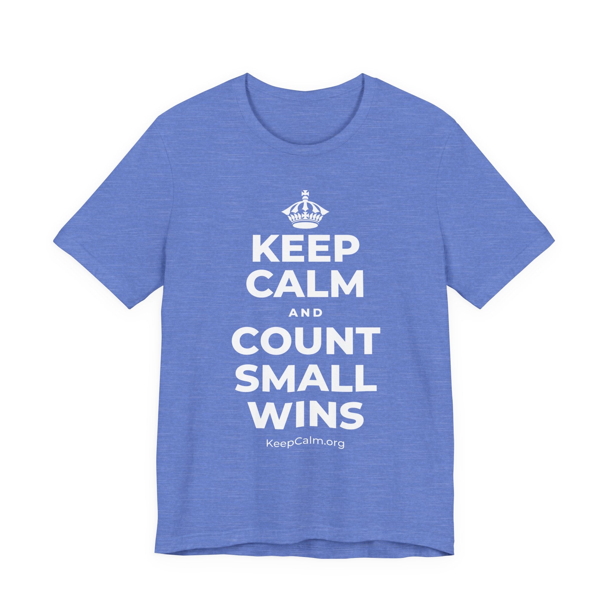 KEEP CALM AND COUNT SMALL WINS T-Shirt (Soft Cream–Heather Mauve)