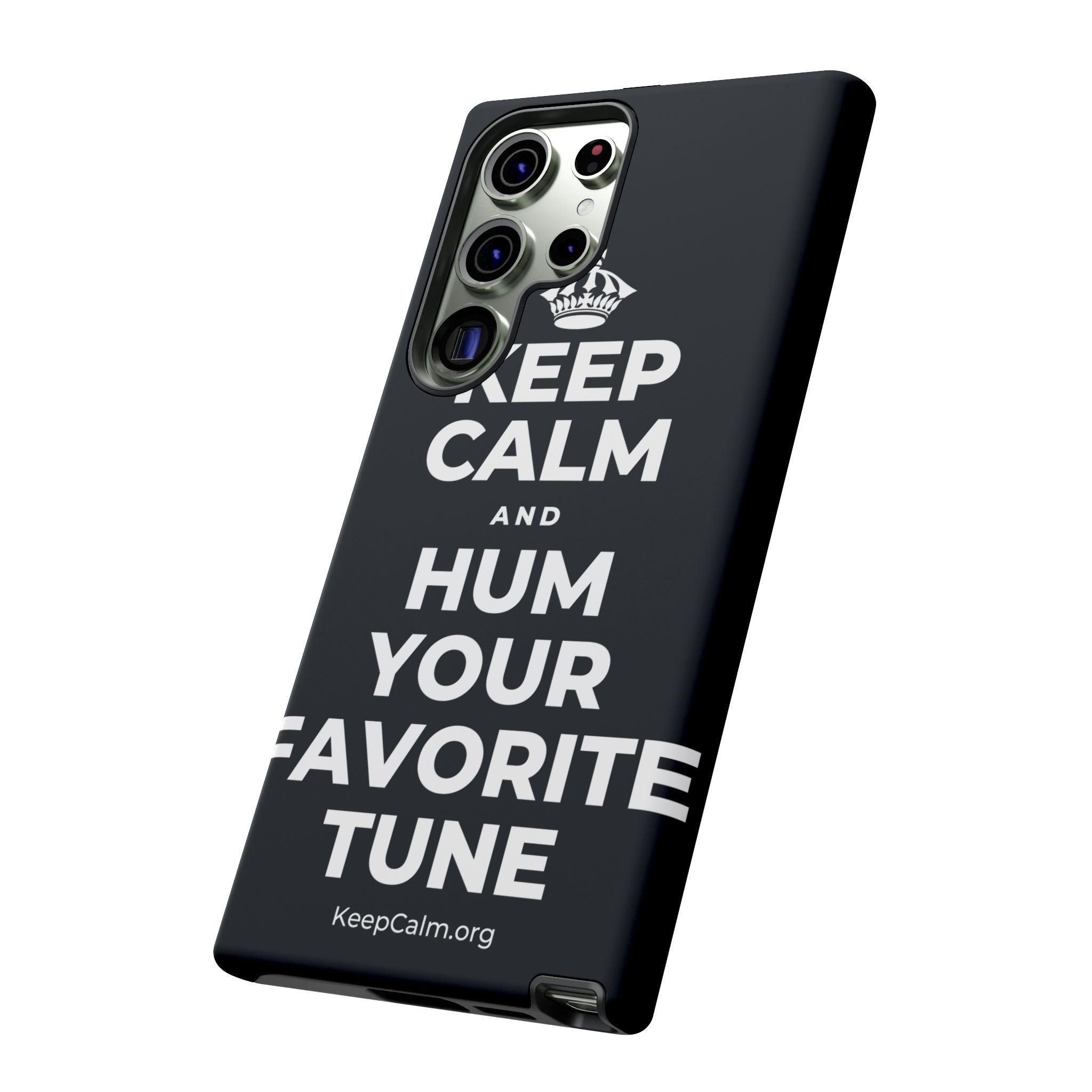KEEP CALM AND HUM YOUR FAVORITE TUNE Phone Case (Dark)
