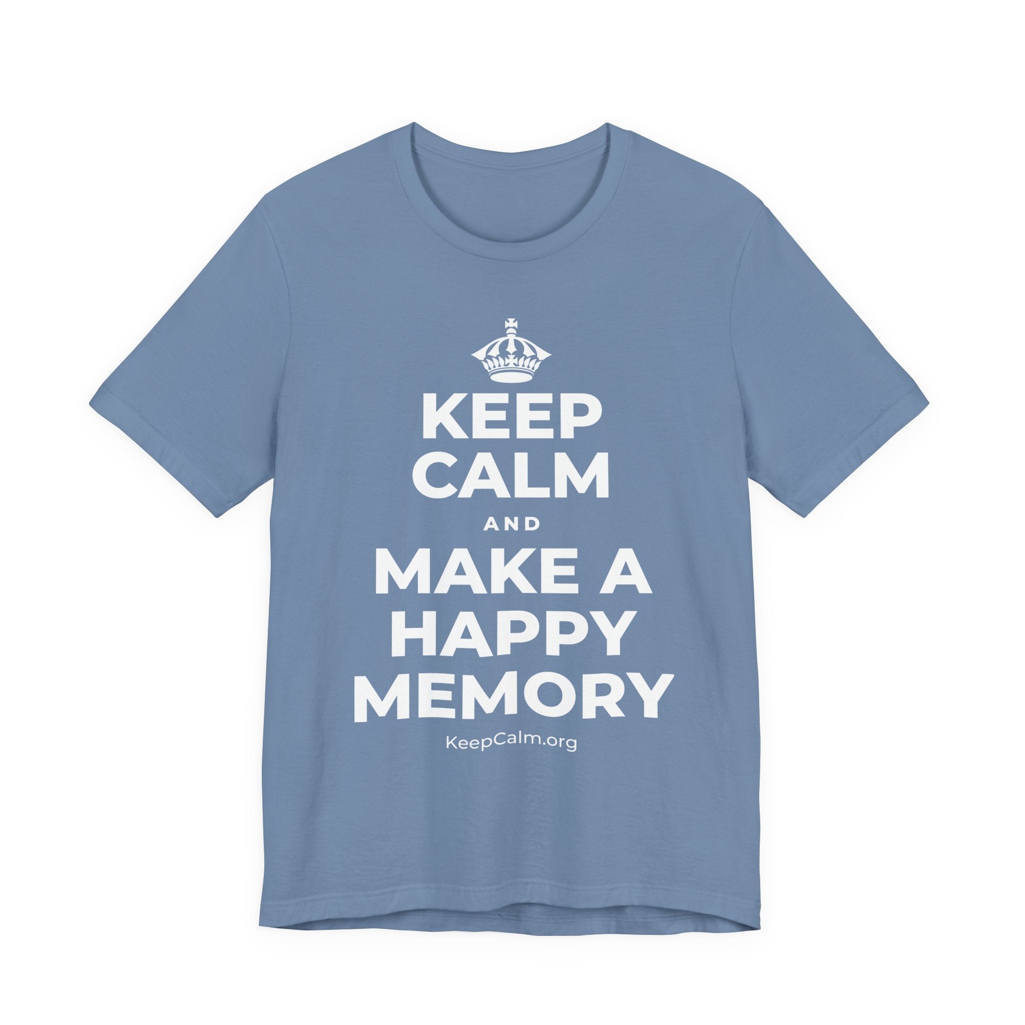 KEEP CALM AND MAKE A HAPPY MEMORY T-Shirt (Soft Cream–Heather Mauve)