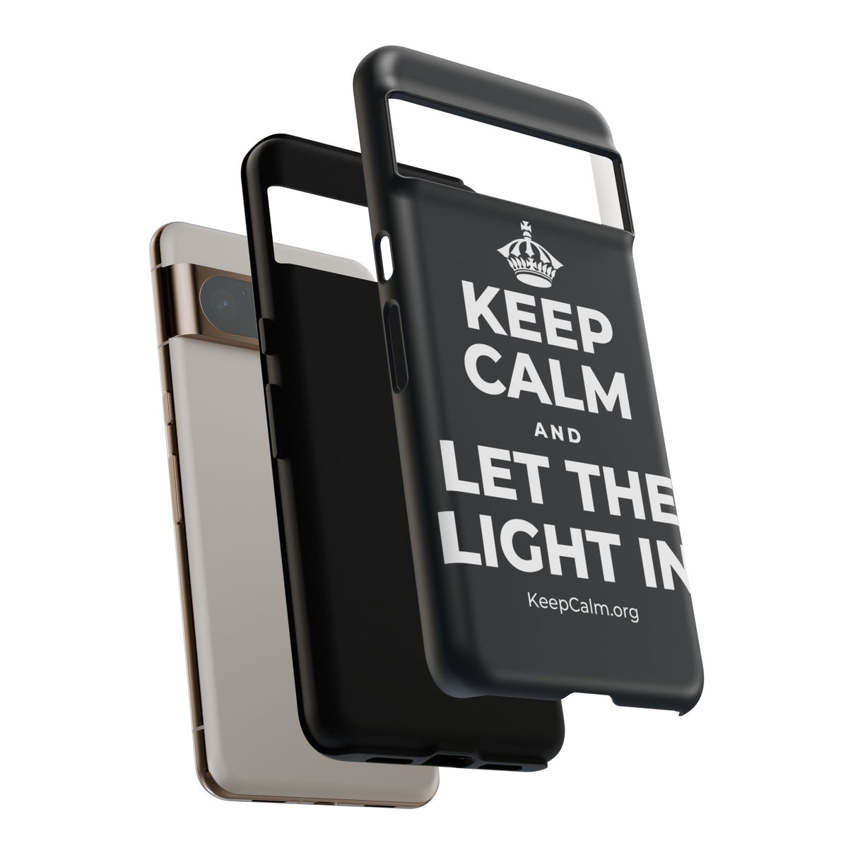 KEEP CALM AND LET THE LIGHT IN Phone Case (Dark)