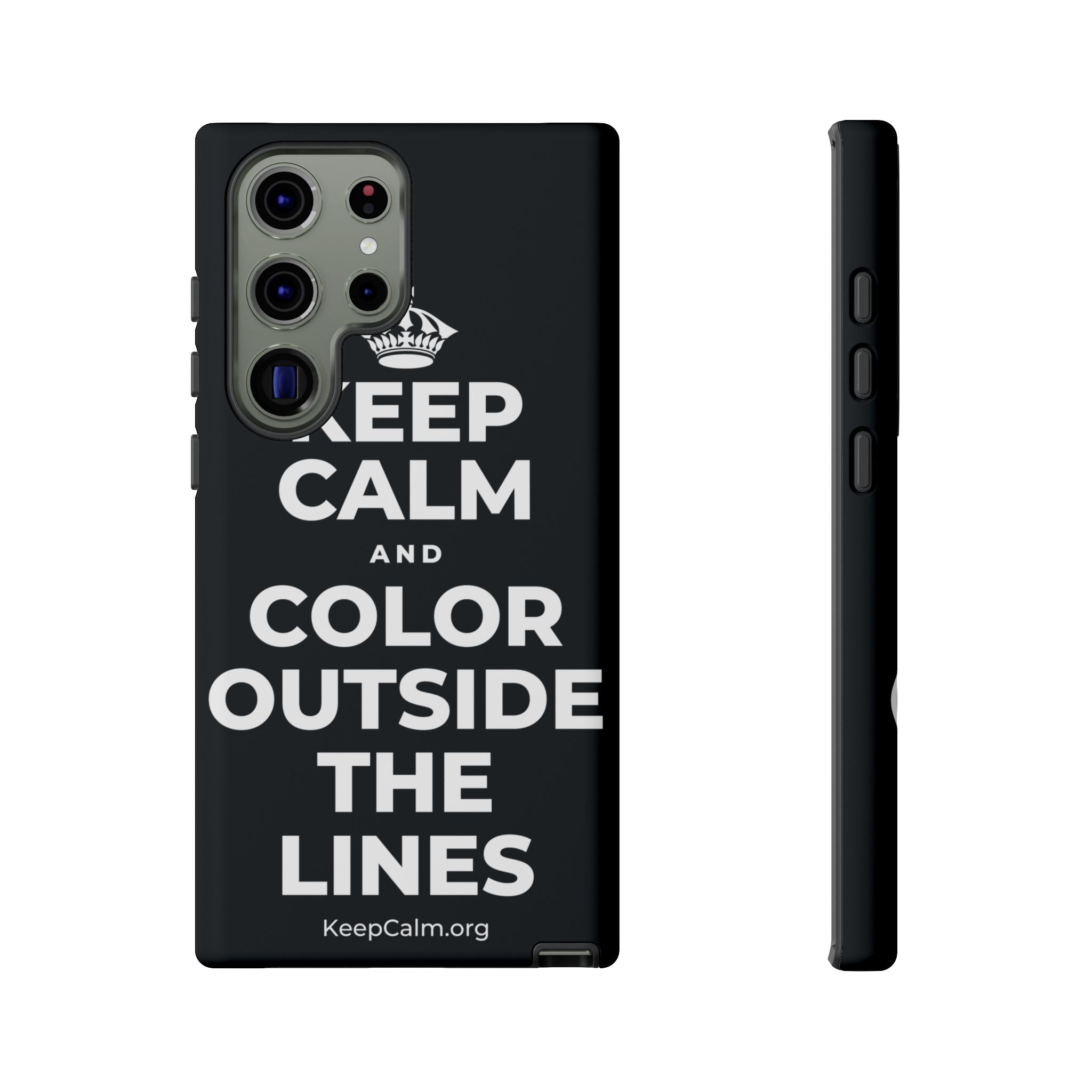 KEEP CALM AND COLOR OUTSIDE THE LINES Phone Case (Dark)